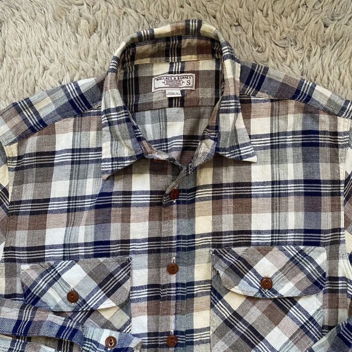 Wallace & Barnes Wallace and Barnes Small Brown Blue Plaid Flannel