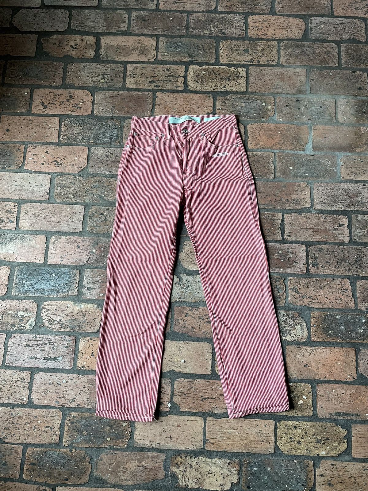 Off-White OFF-WHITE Red Striped Jeans Size 26" / US 2 / IT 38 - 2 Thumbnail