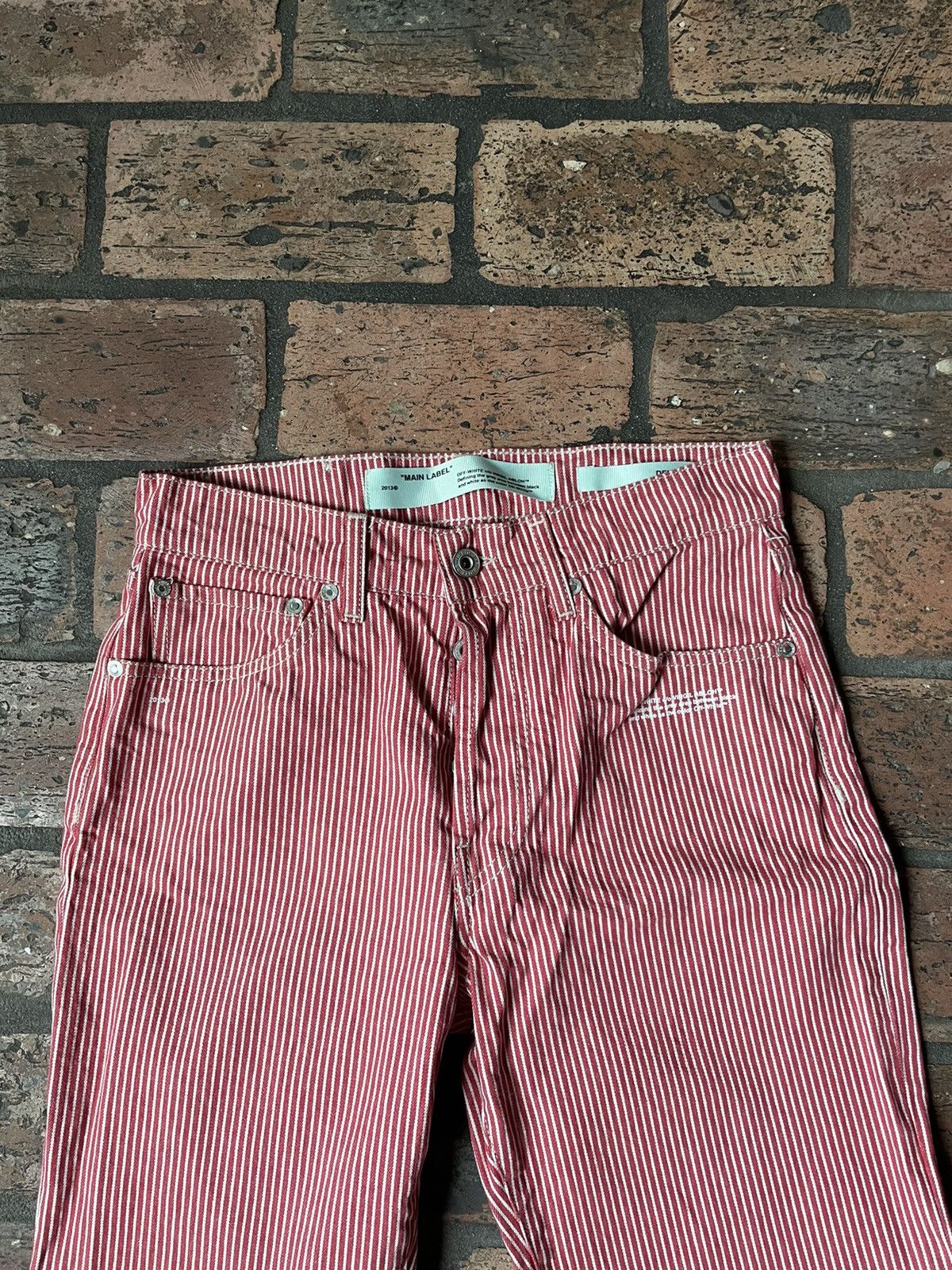 Off-White OFF-WHITE Red Striped Jeans Size 26" / US 2 / IT 38 - 4 Thumbnail