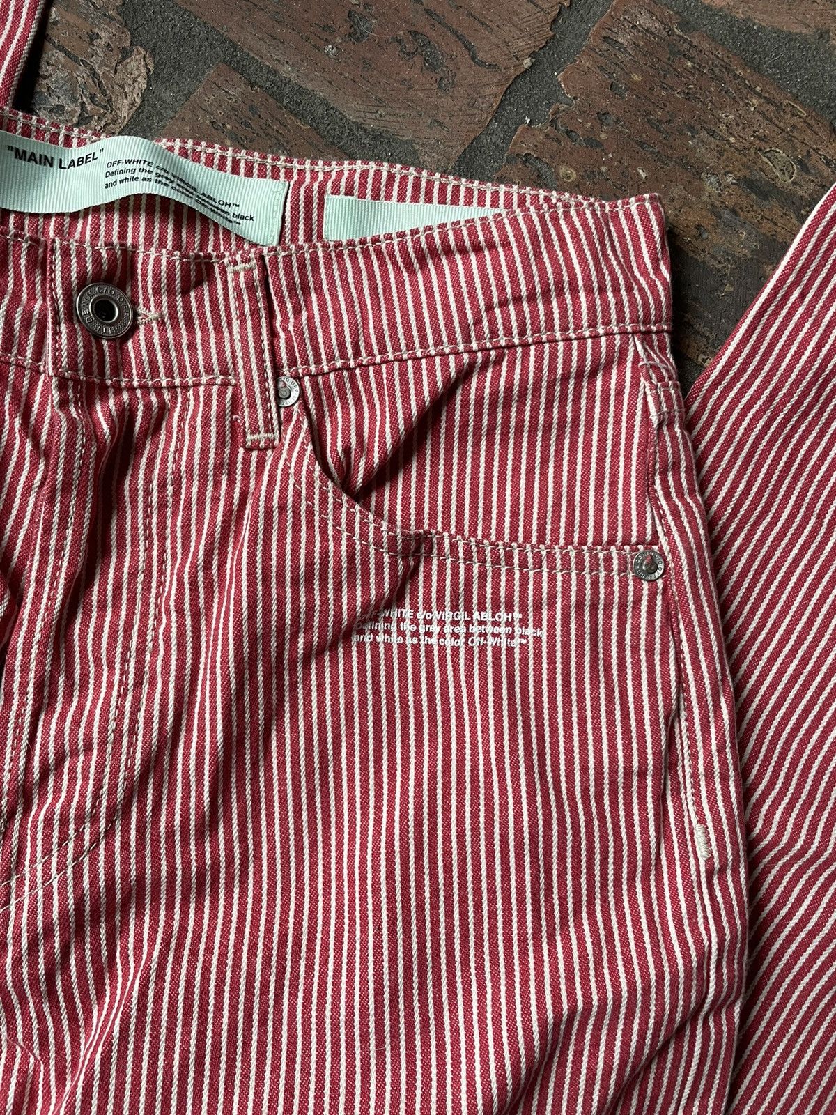 Off-White OFF-WHITE Red Striped Jeans Size 26" / US 2 / IT 38 - 10 Thumbnail
