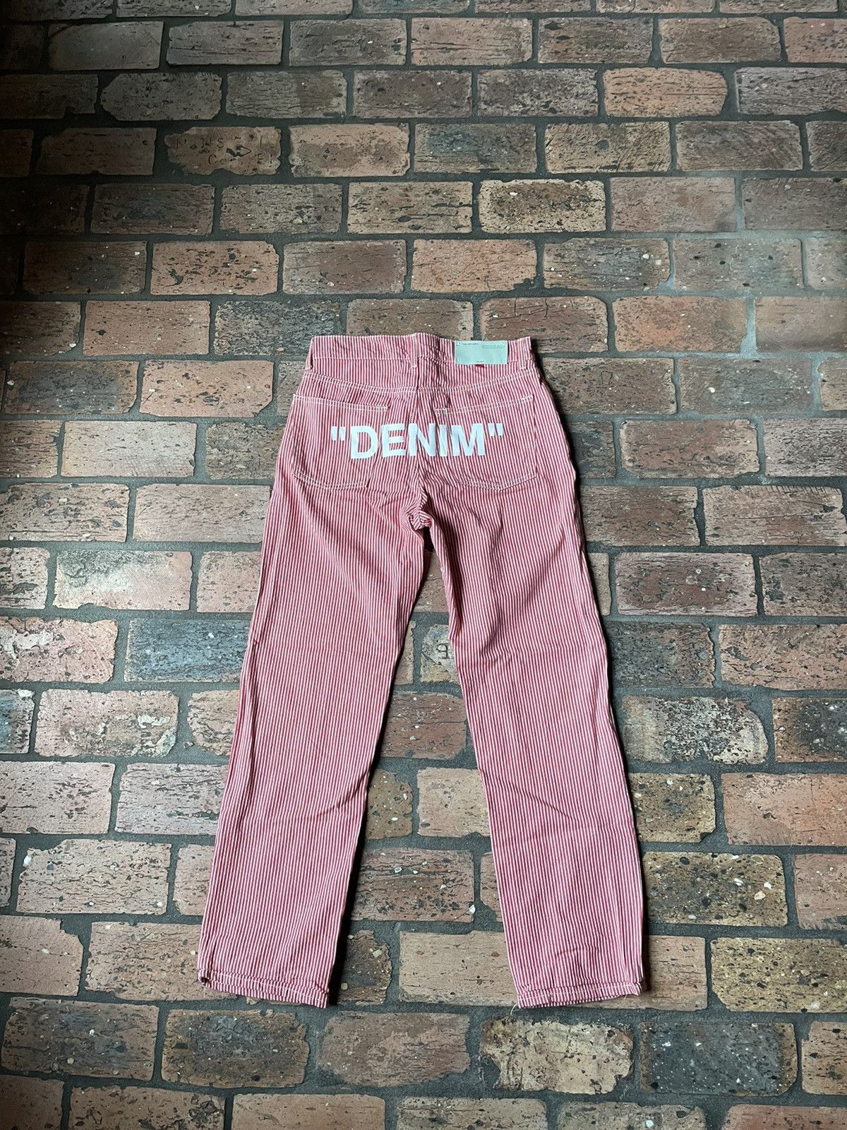 Off-White OFF-WHITE Red Striped Jeans Size 26" / US 2 / IT 38 - 3 Thumbnail