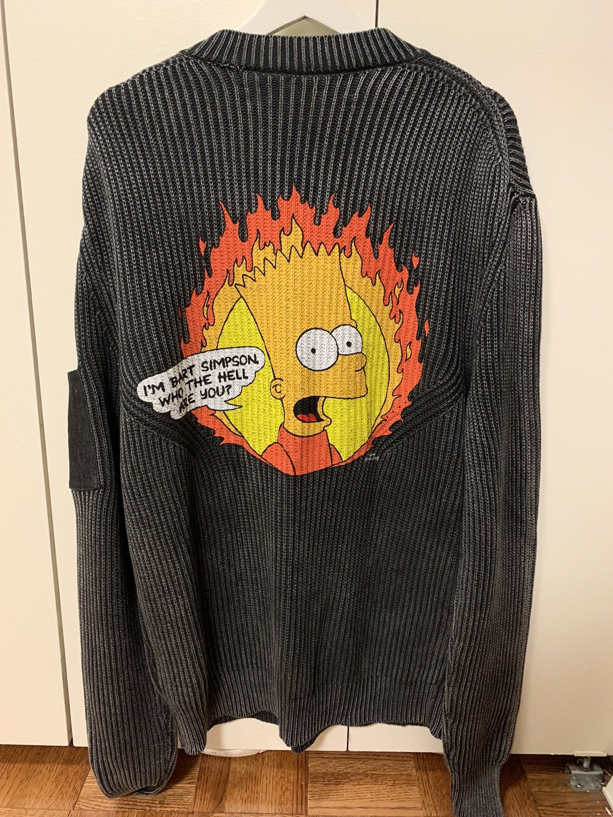 Off-White Bart Simpson Ribbed Cashmere Cotton Blend Sweater Size US M / EU 48-50 / 2 - 2 Thumbnail