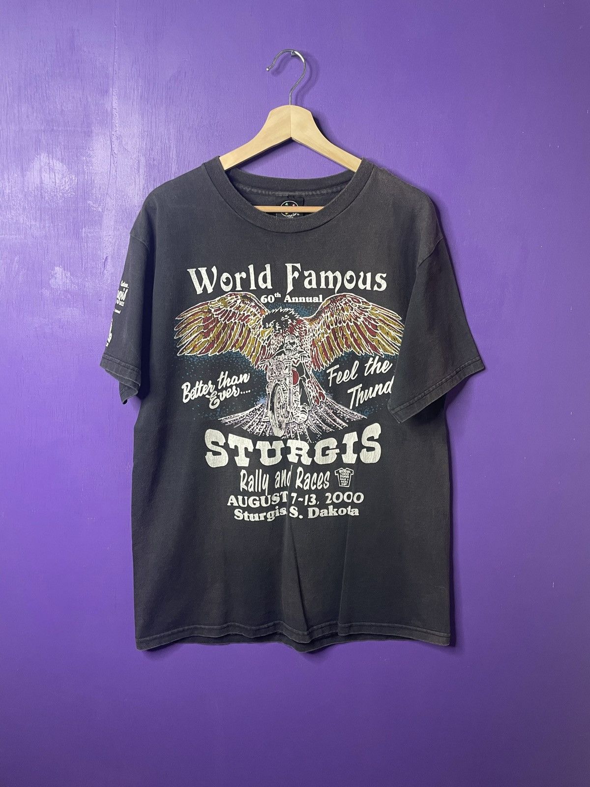Vintage 2000 Sturgis bike week chalk style t-shirt