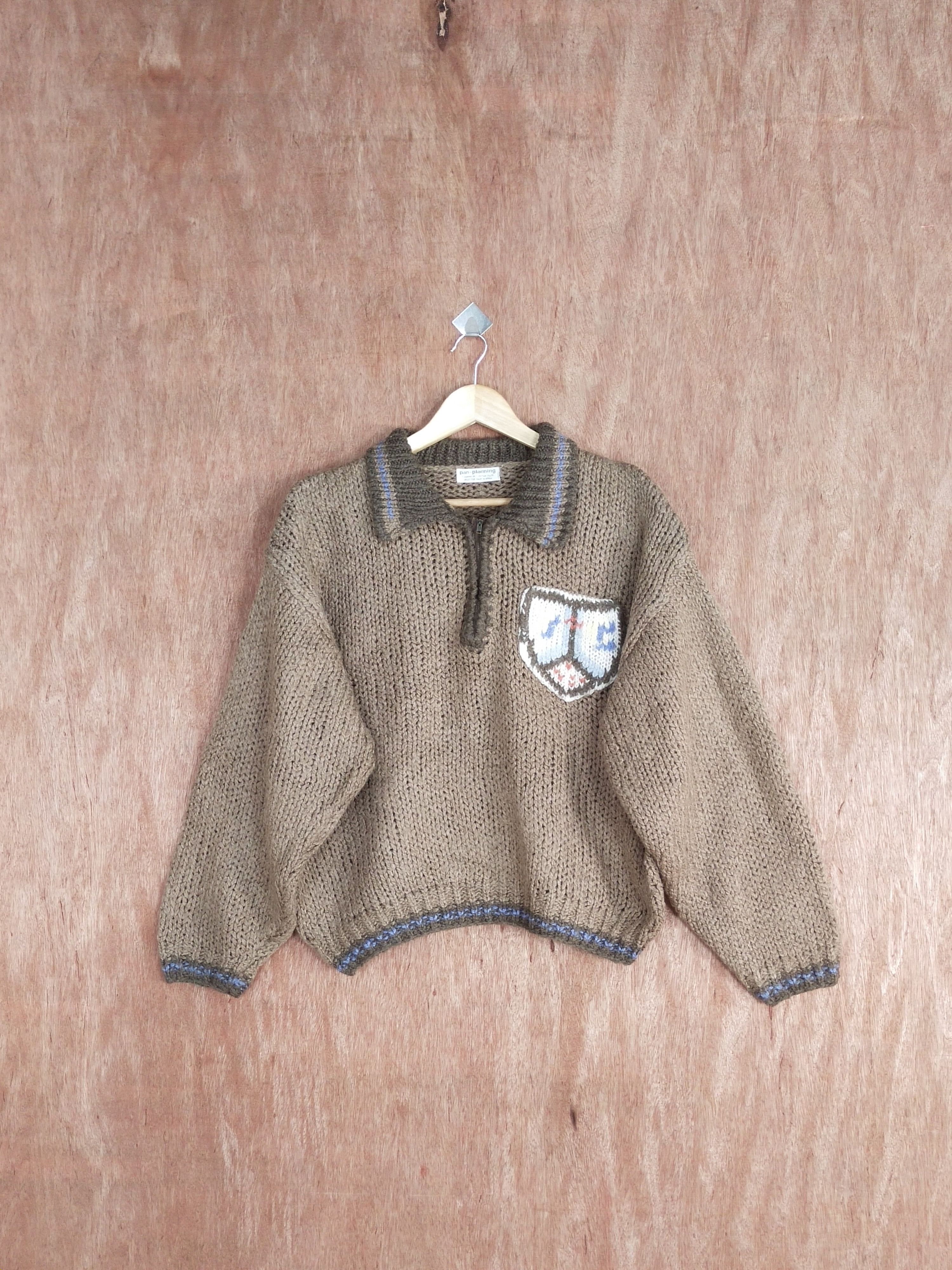 Vintage Pan-Planning brown vintage crochet knitwear #H279 Size US S / EU 44-46 / 1 - 1 Thumbnail
