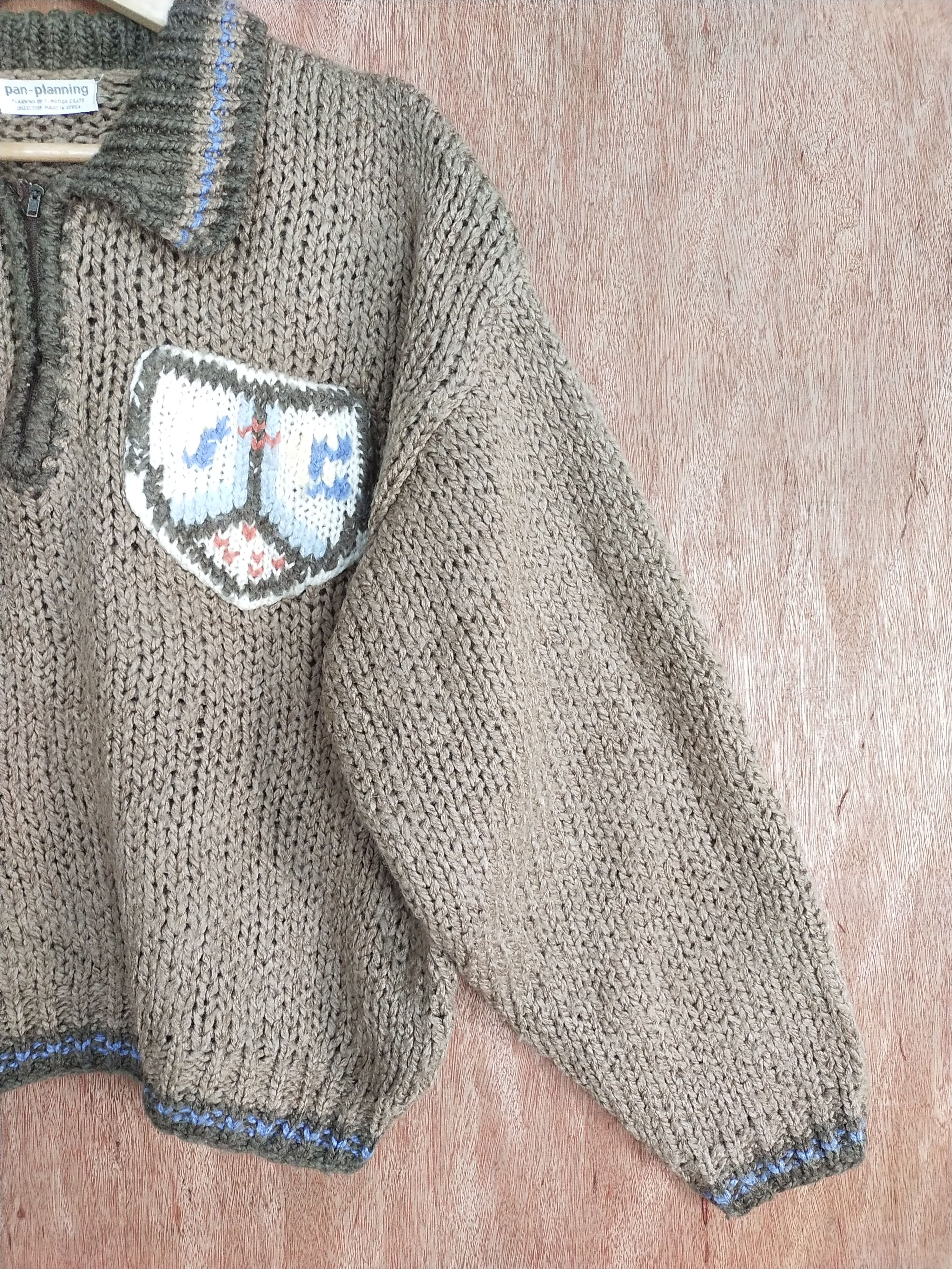 Vintage Pan-Planning brown vintage crochet knitwear #H279 Size US S / EU 44-46 / 1 - 3 Thumbnail