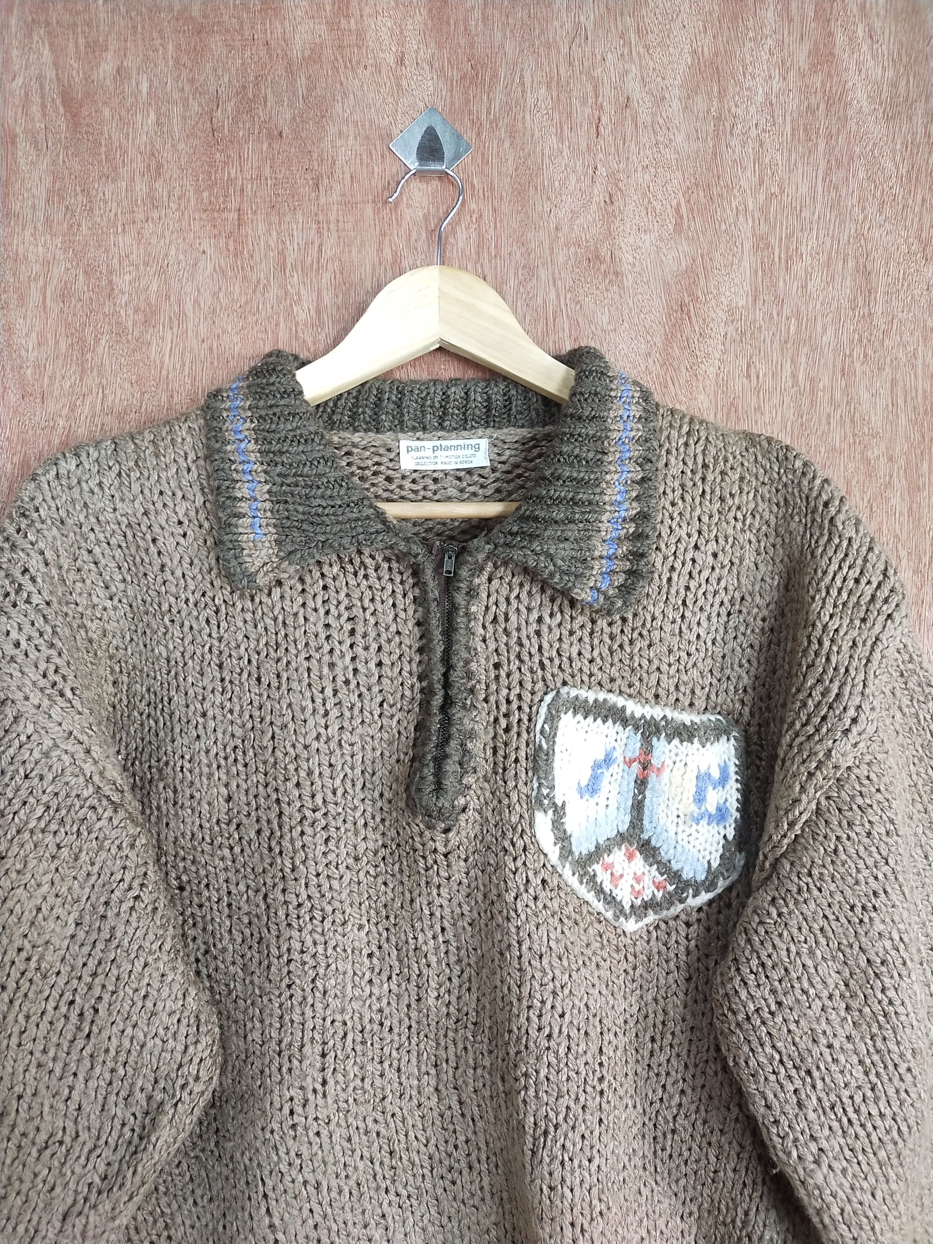 Vintage Pan-Planning brown vintage crochet knitwear #H279 Size US S / EU 44-46 / 1 - 2 Thumbnail
