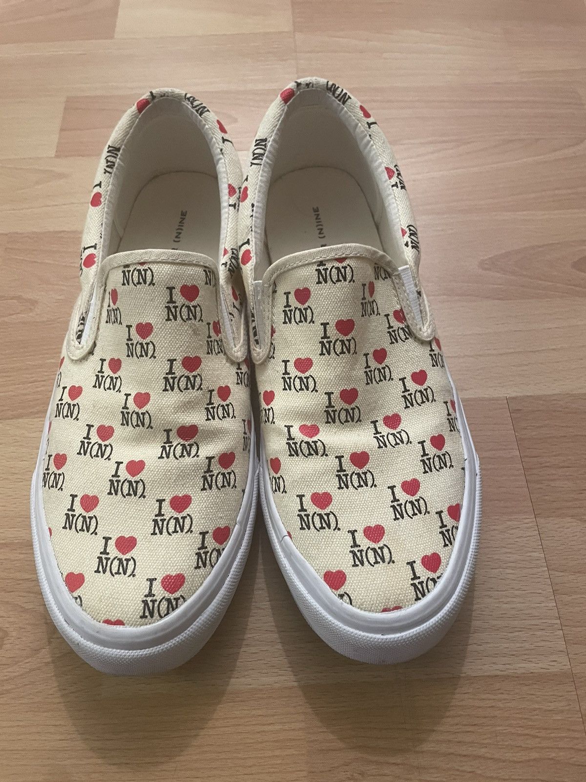 Number (N)ine “I love N(N)” Slip On Shoes Size US 8.5 / EU 41-42 - 1 Thumbnail