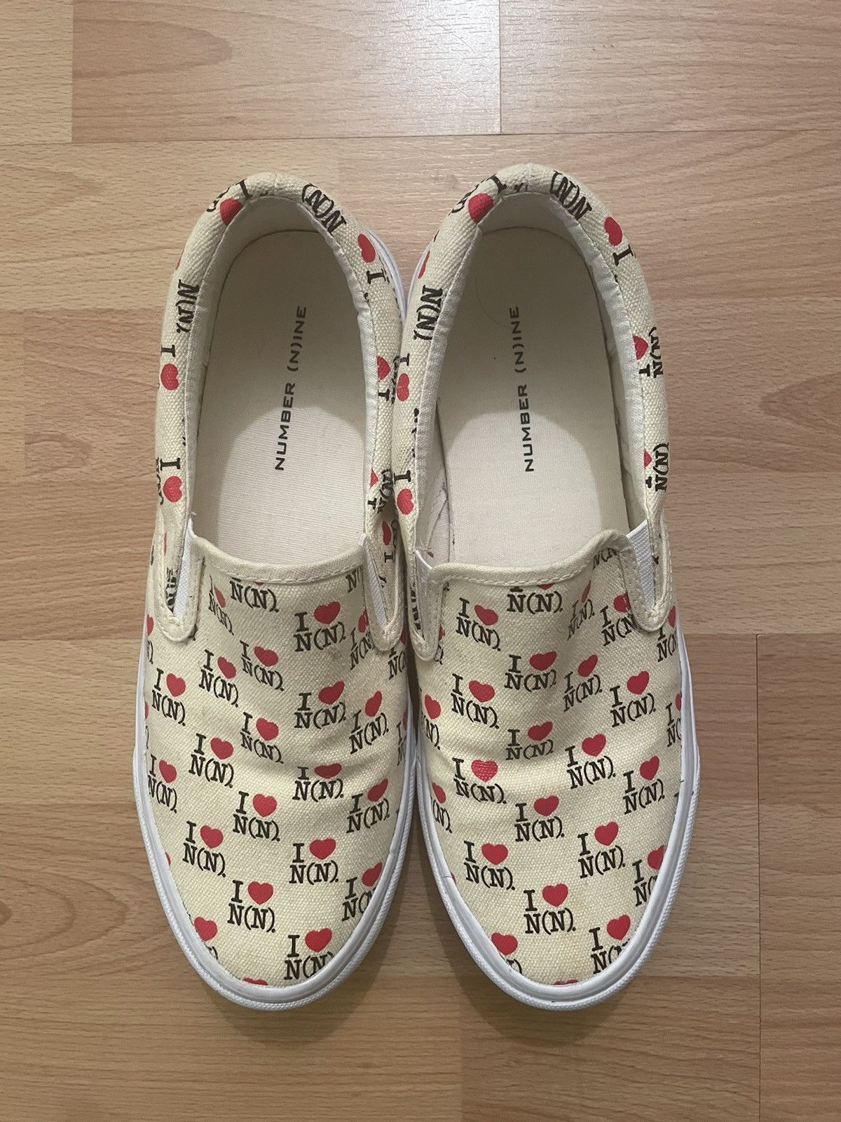 Number (N)ine “I love N(N)” Slip On Shoes Size US 8.5 / EU 41-42 - 2 Thumbnail