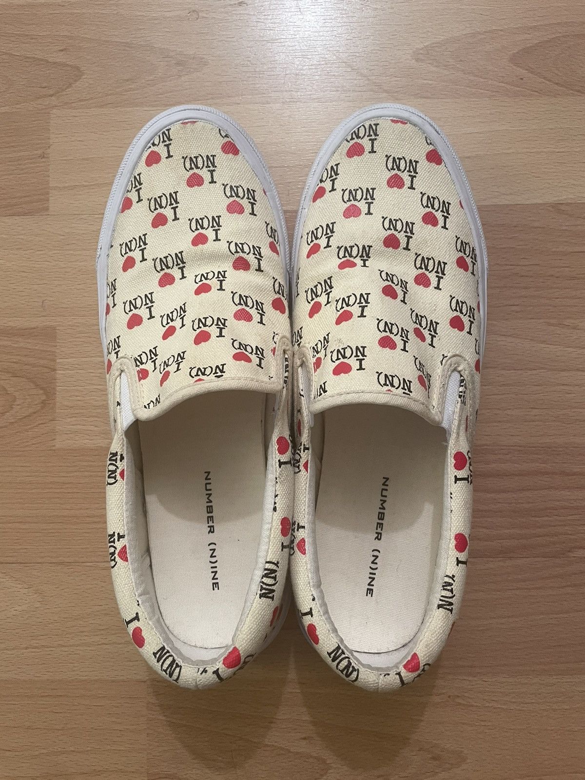 Number (N)ine “I love N(N)” Slip On Shoes Size US 8.5 / EU 41-42 - 3 Thumbnail