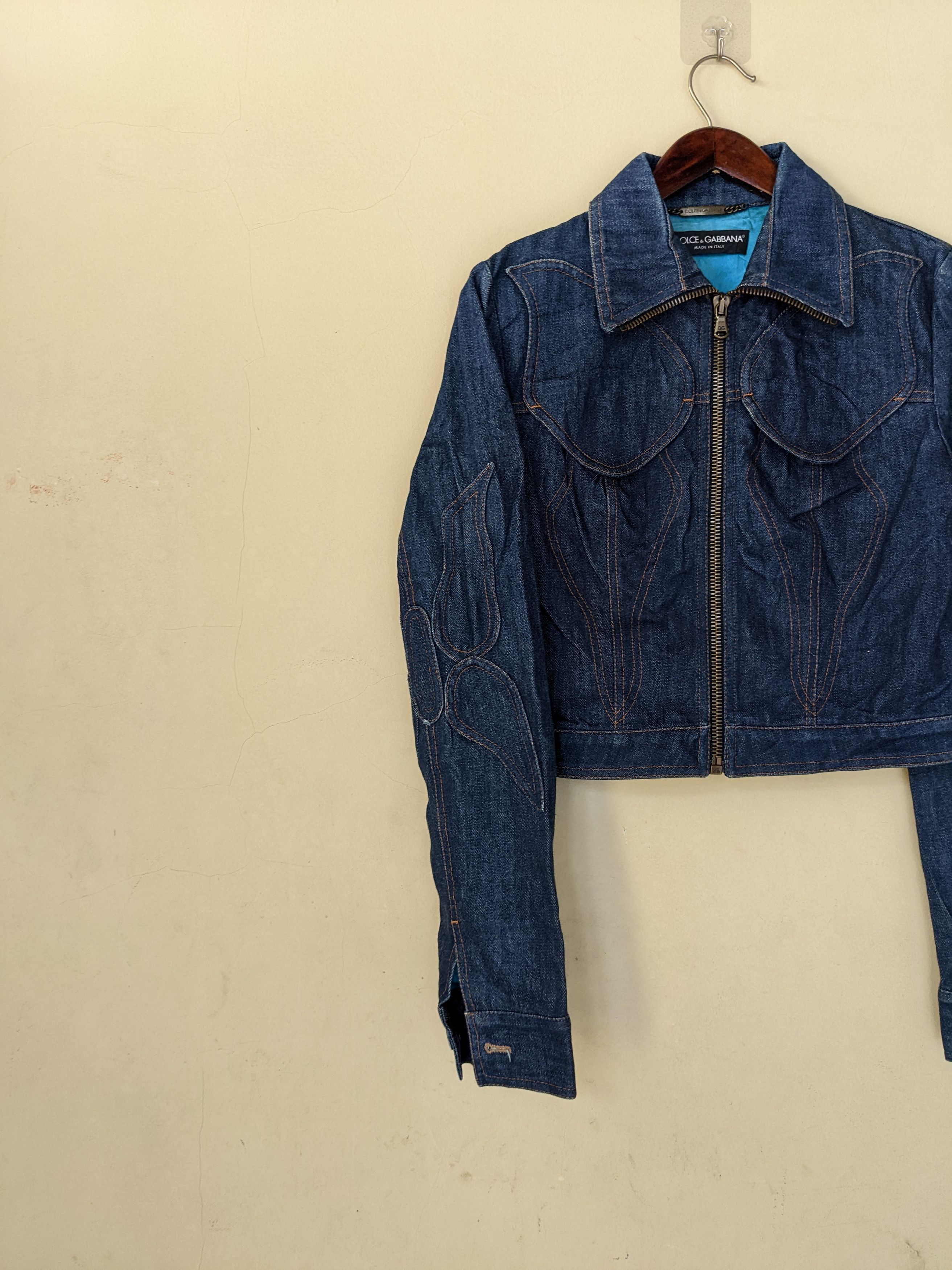 Dolce & Gabbana DOLCE & GABBANA DENIM WOMENS JACKET CROPTOP Size M / US 6-8 / IT 42-44 - 2 Thumbnail
