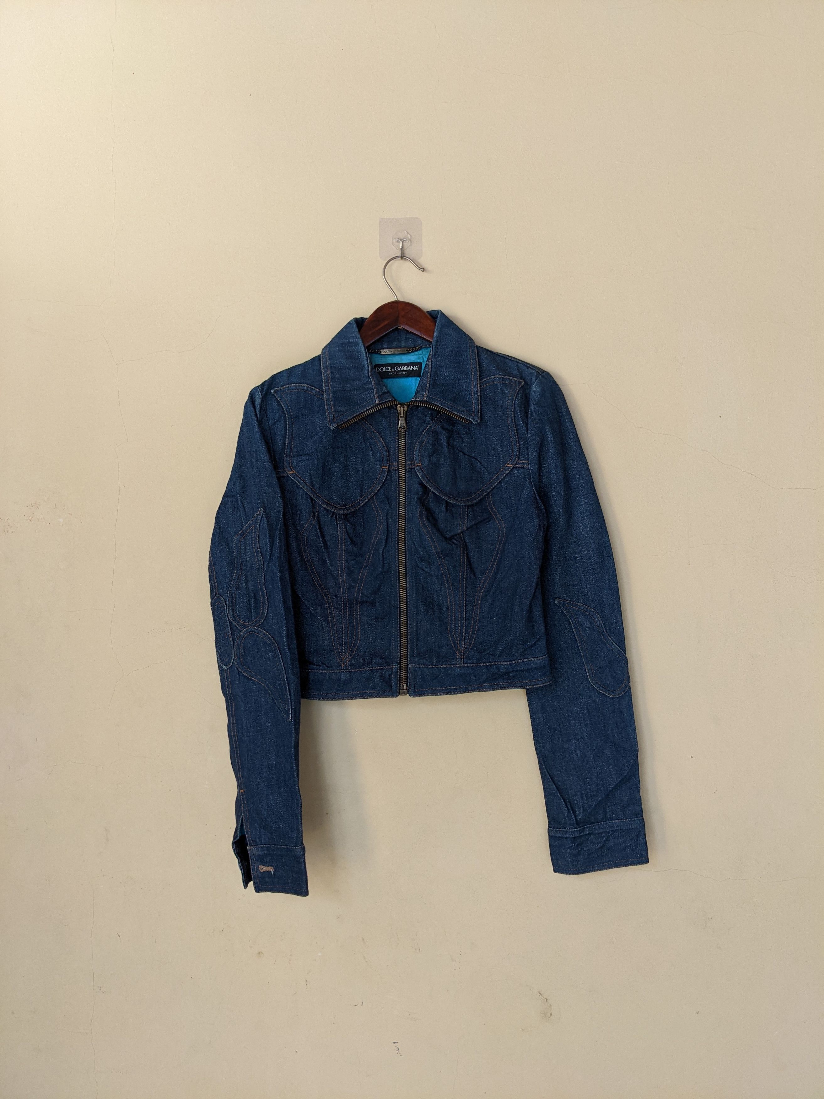 Dolce & Gabbana DOLCE & GABBANA DENIM WOMENS JACKET CROPTOP Size M / US 6-8 / IT 42-44 - 1 Thumbnail