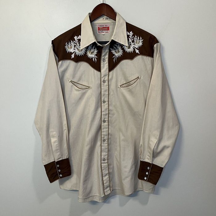 Vintage 70s VTG Ely Plains Brown Rockabilly Pearl Snap Western Shirt ...