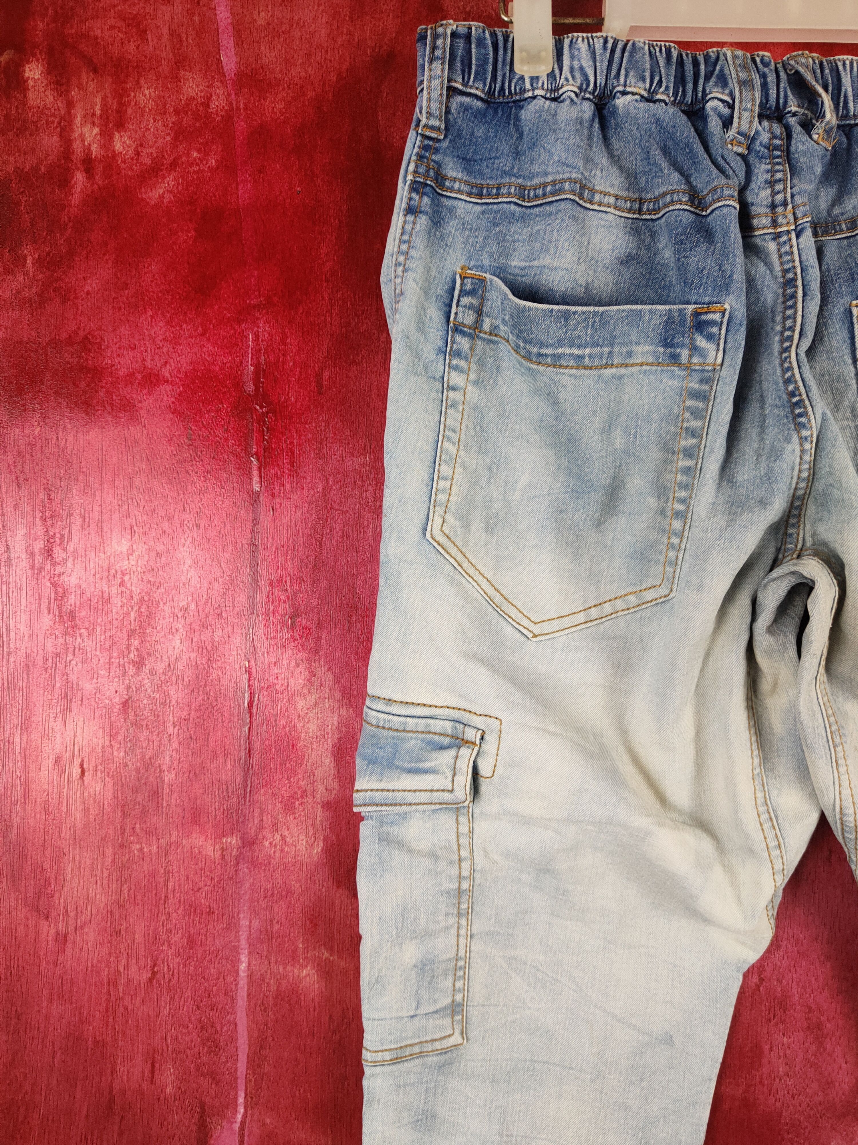Japanese Brand Japanese Brand faded Blue multi pocket tactical jeans #4681 Size US 30 / EU 46 - 8 Thumbnail