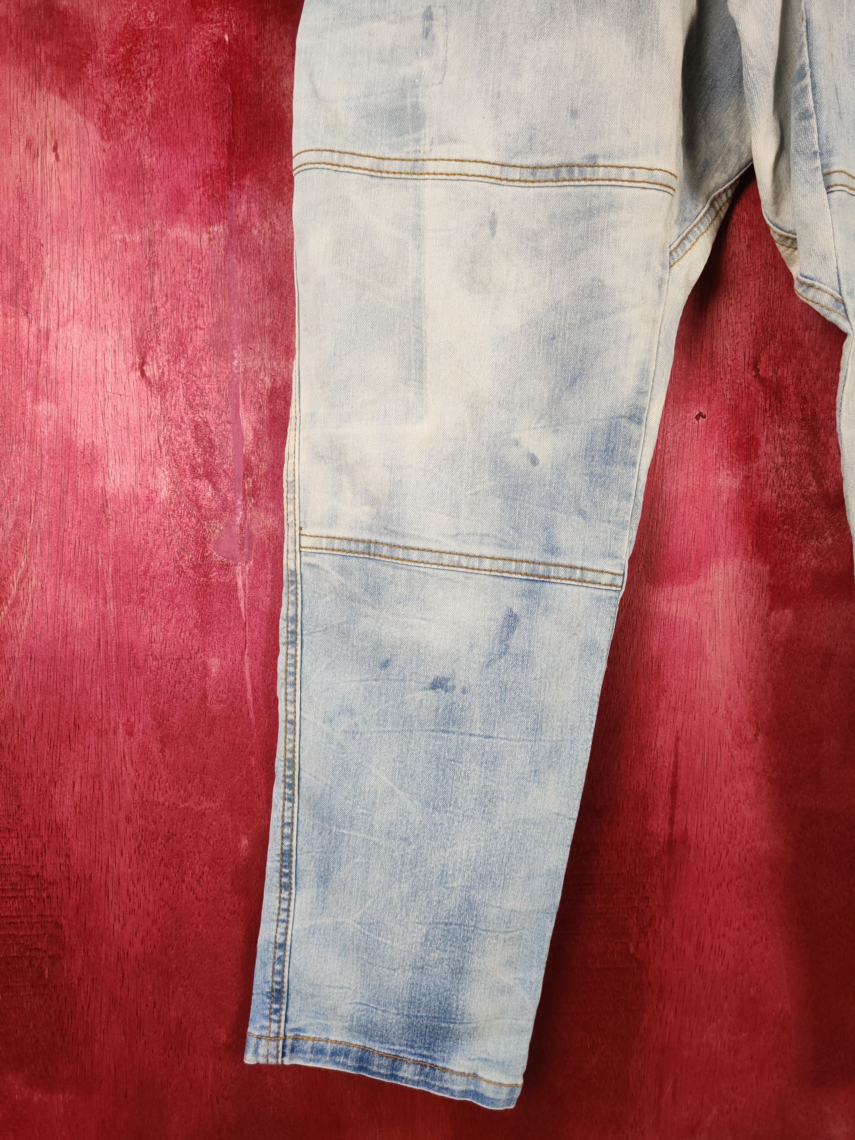 Japanese Brand Japanese Brand faded Blue multi pocket tactical jeans #4681 Size US 30 / EU 46 - 4 Thumbnail