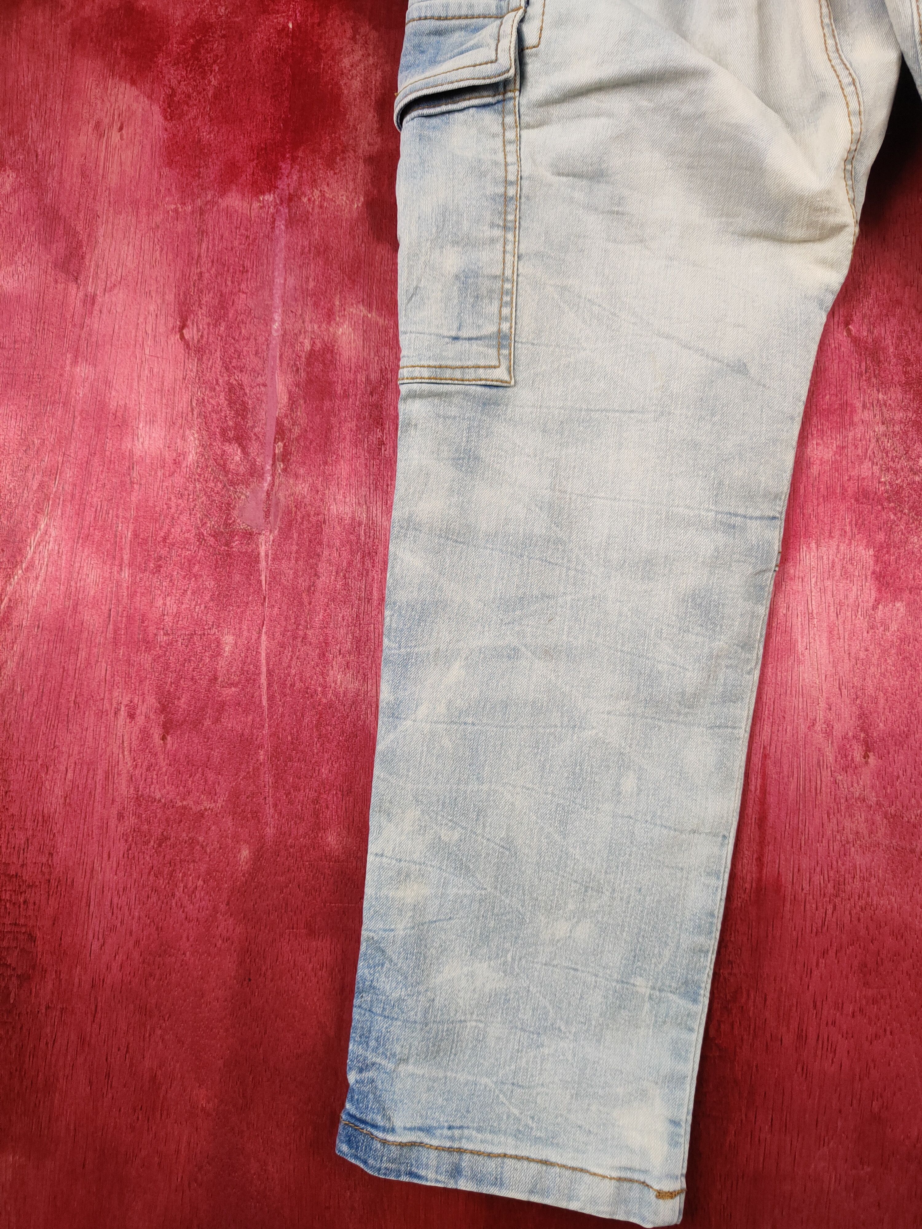 Japanese Brand Japanese Brand faded Blue multi pocket tactical jeans #4681 Size US 30 / EU 46 - 9 Thumbnail