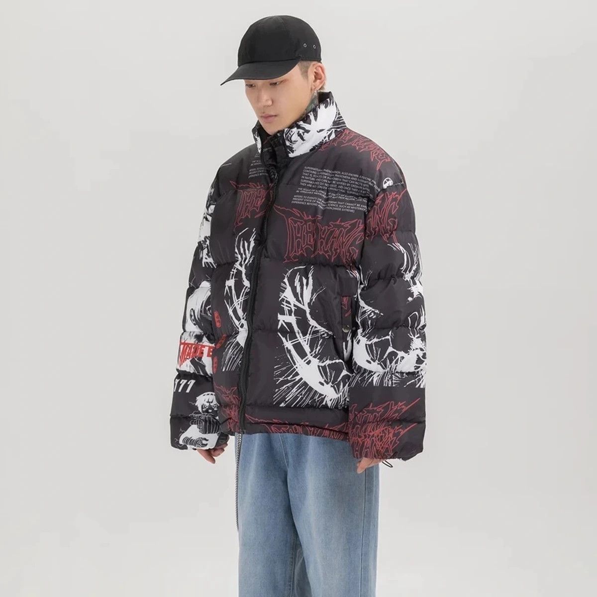 Japanese Brand × Vintage 💥Grafifti All Over Graphic All Over Print Puffer Jacket Size US L / EU 52-54 / 3 - 4 Thumbnail