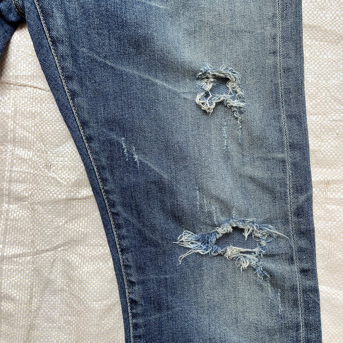 Black Label Ripped Black Label Denim Jeans With Patches At Pocket Size US 31 - 13 Thumbnail