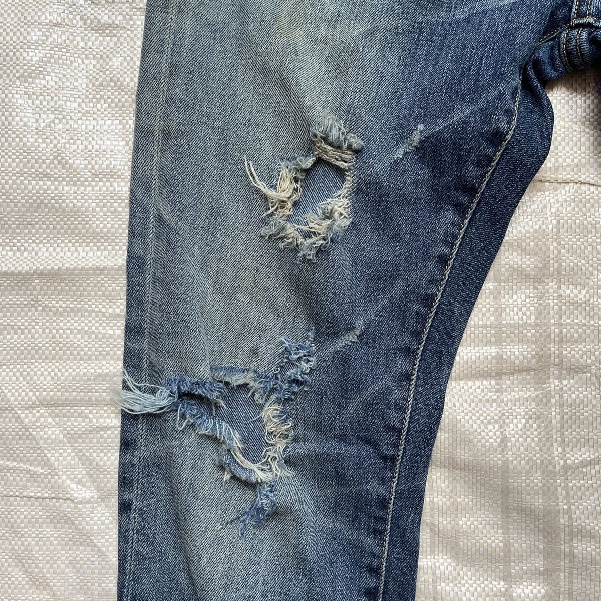 Black Label Ripped Black Label Denim Jeans With Patches At Pocket Size US 31 - 12 Thumbnail