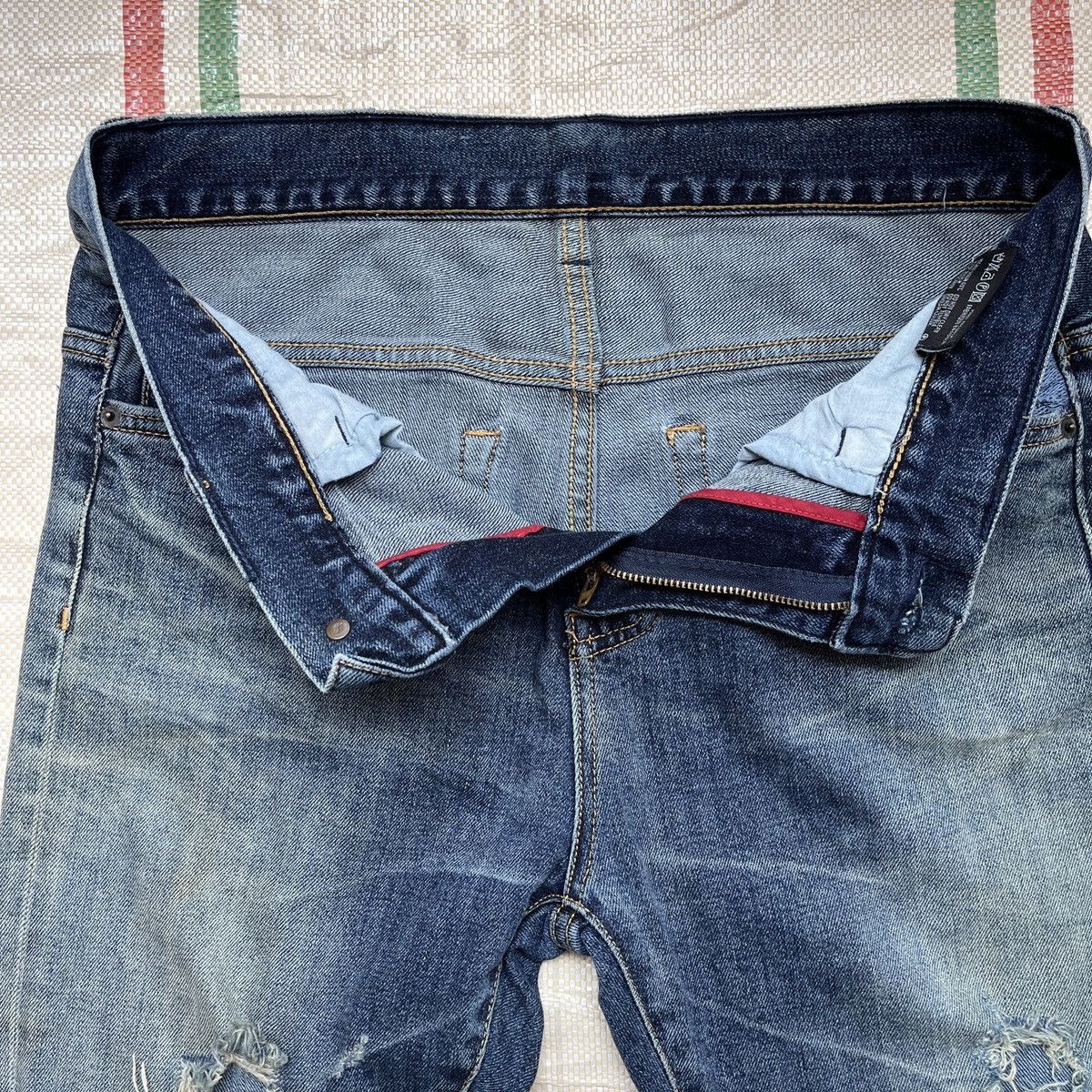 Black Label Ripped Black Label Denim Jeans With Patches At Pocket Size US 31 - 10 Thumbnail