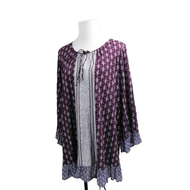Lucky Brand Lucky Brand Size 3X Boho Ruffle Trim Plus Size Hippy Blouse