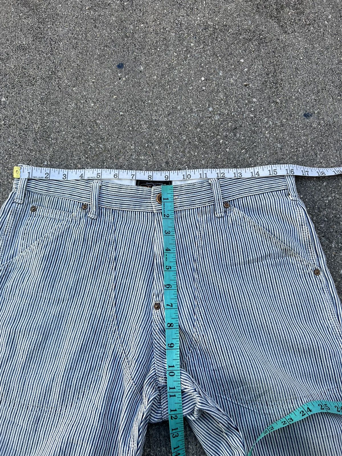 Beams Plus Vintage Beams + Fade Hickory Stripes Double Knee Work Pant Size US 30 / EU 46 - 2 Thumbnail