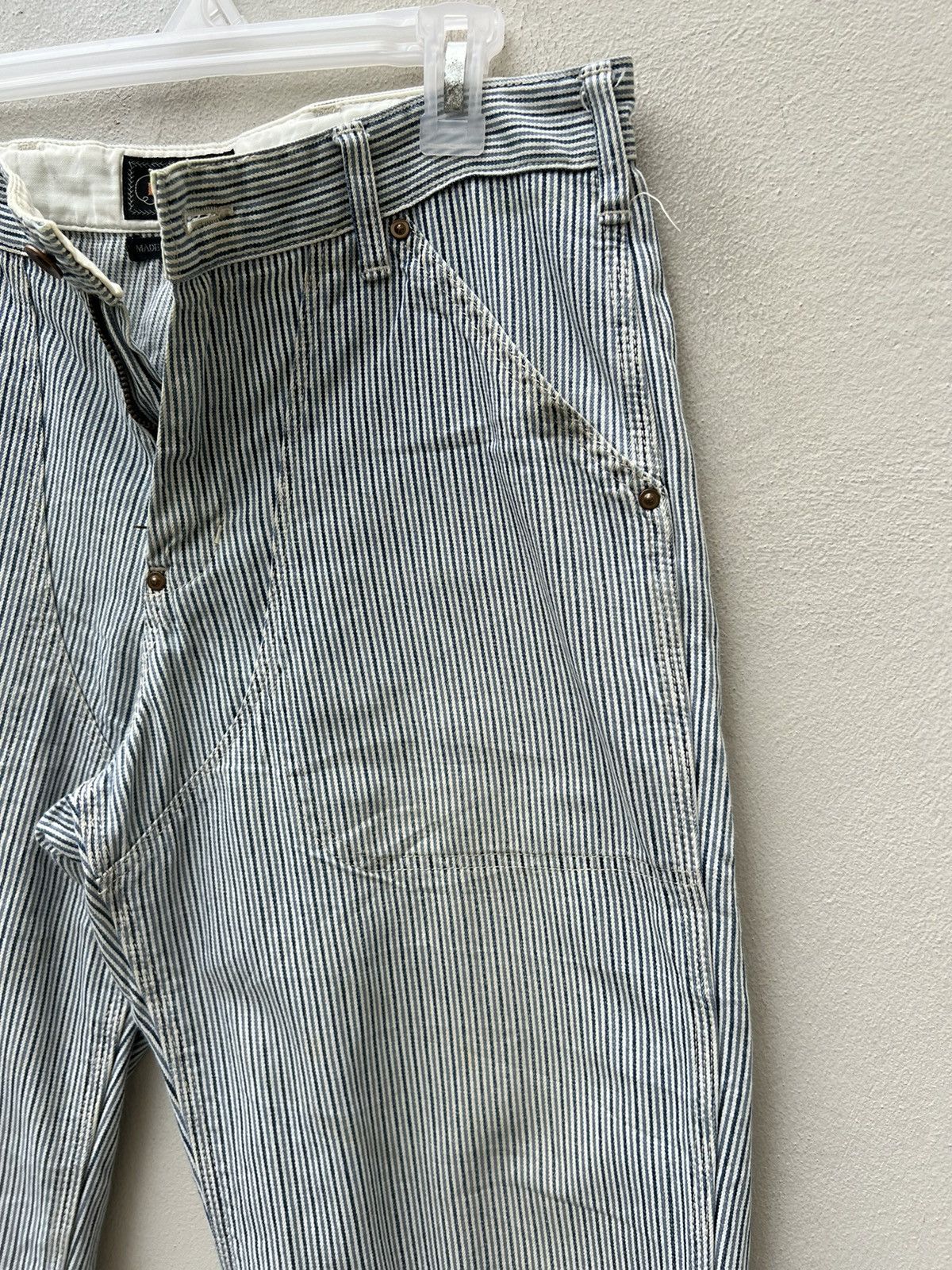 Beams Plus Vintage Beams + Fade Hickory Stripes Double Knee Work Pant Size US 30 / EU 46 - 12 Thumbnail