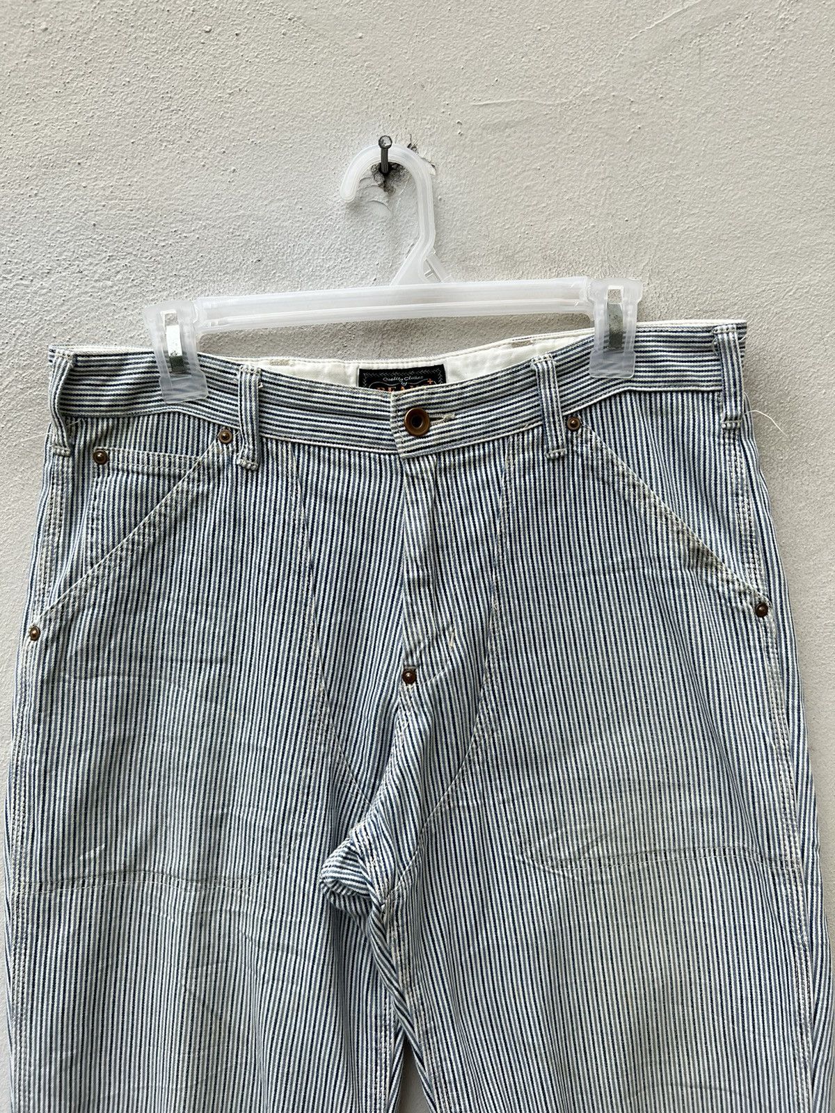 Beams Plus Vintage Beams + Fade Hickory Stripes Double Knee Work Pant Size US 30 / EU 46 - 7 Thumbnail