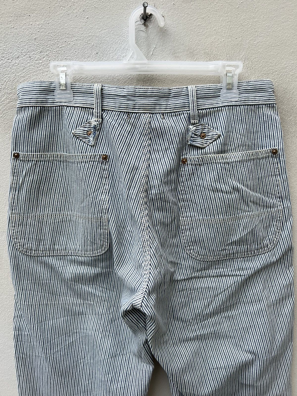 Beams Plus Vintage Beams + Fade Hickory Stripes Double Knee Work Pant Size US 30 / EU 46 - 15 Thumbnail