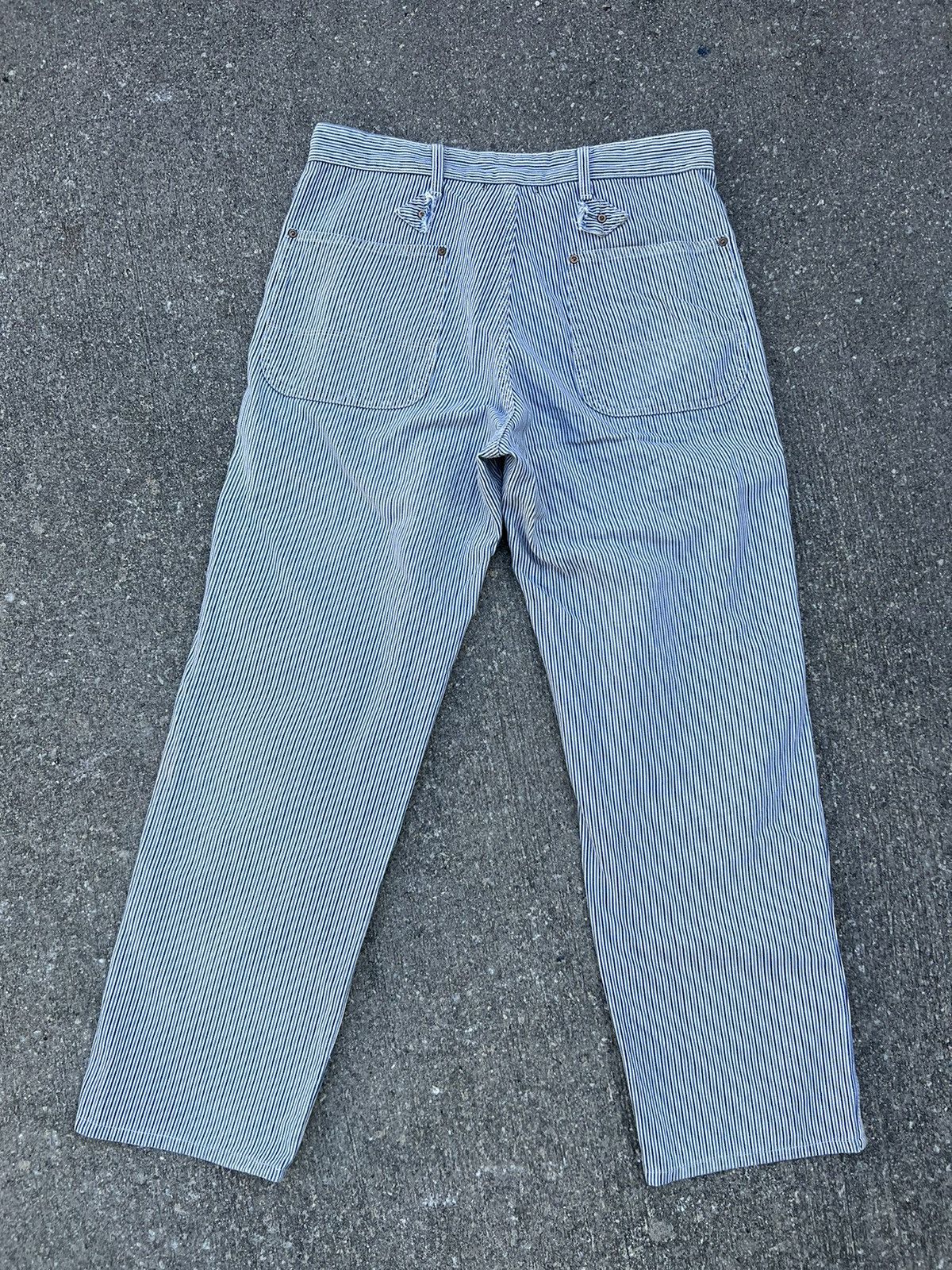 Beams Plus Vintage Beams + Fade Hickory Stripes Double Knee Work Pant Size US 30 / EU 46 - 5 Thumbnail