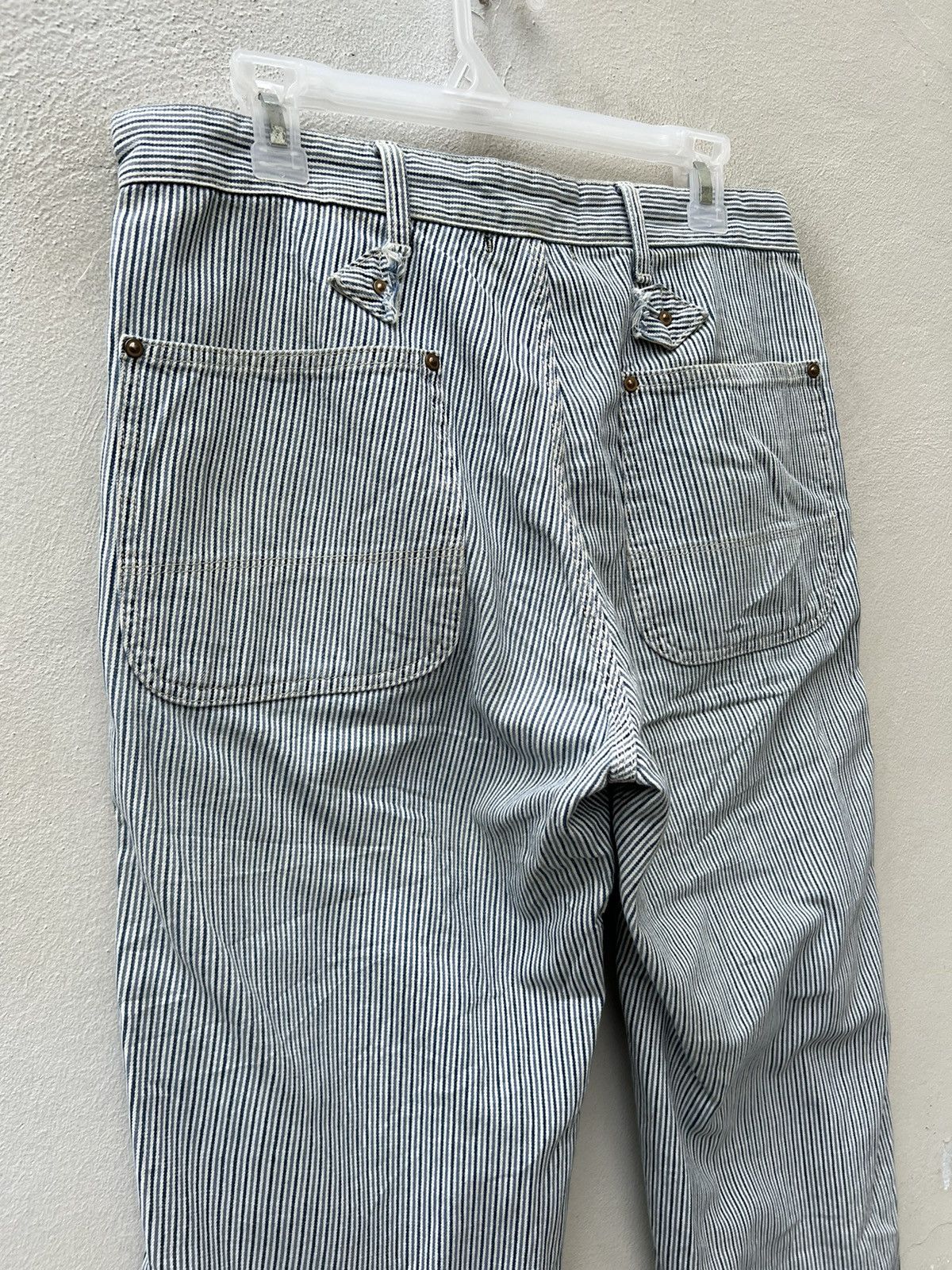 Beams Plus Vintage Beams + Fade Hickory Stripes Double Knee Work Pant Size US 30 / EU 46 - 17 Thumbnail