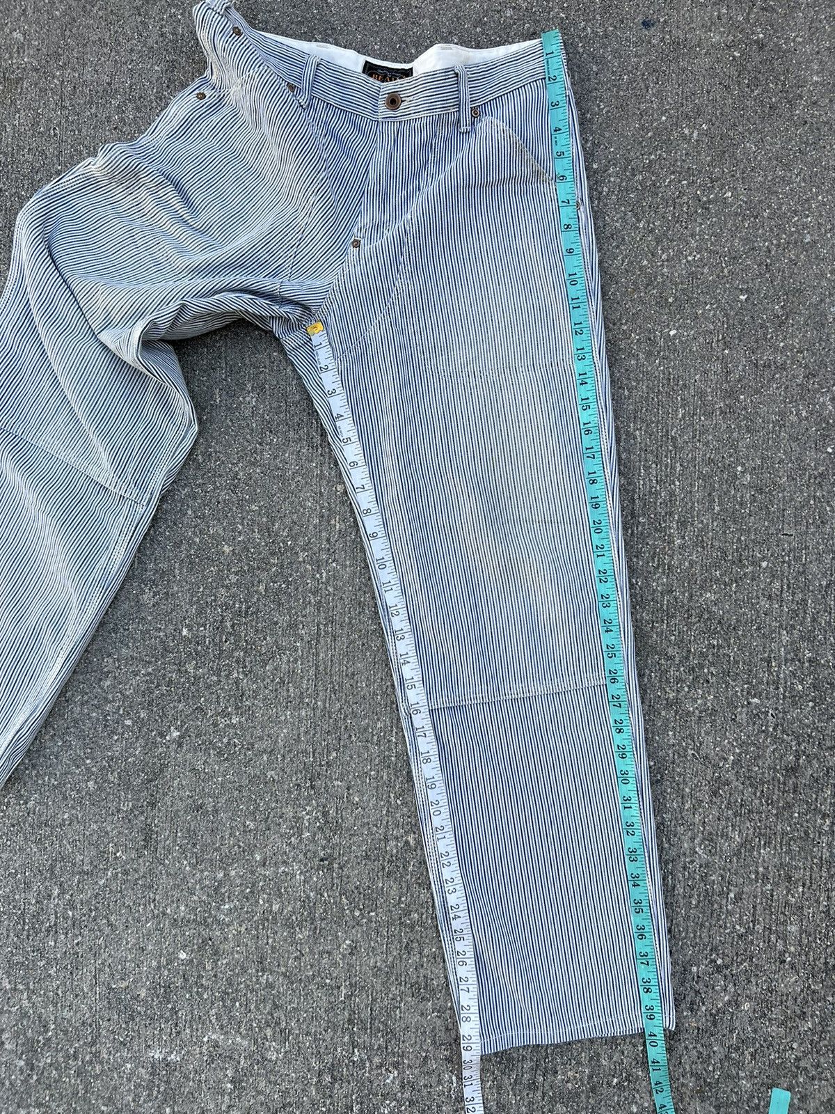 Beams Plus Vintage Beams + Fade Hickory Stripes Double Knee Work Pant Size US 30 / EU 46 - 4 Thumbnail
