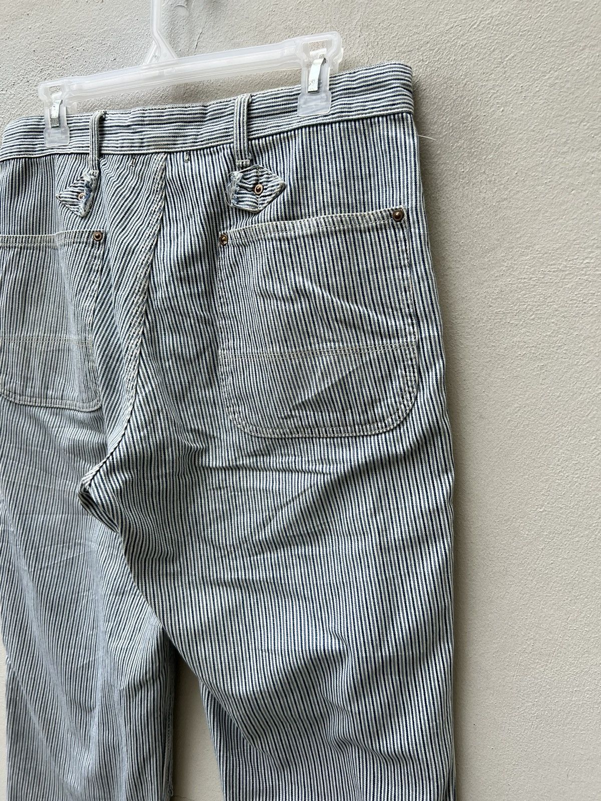 Beams Plus Vintage Beams + Fade Hickory Stripes Double Knee Work Pant Size US 30 / EU 46 - 19 Thumbnail