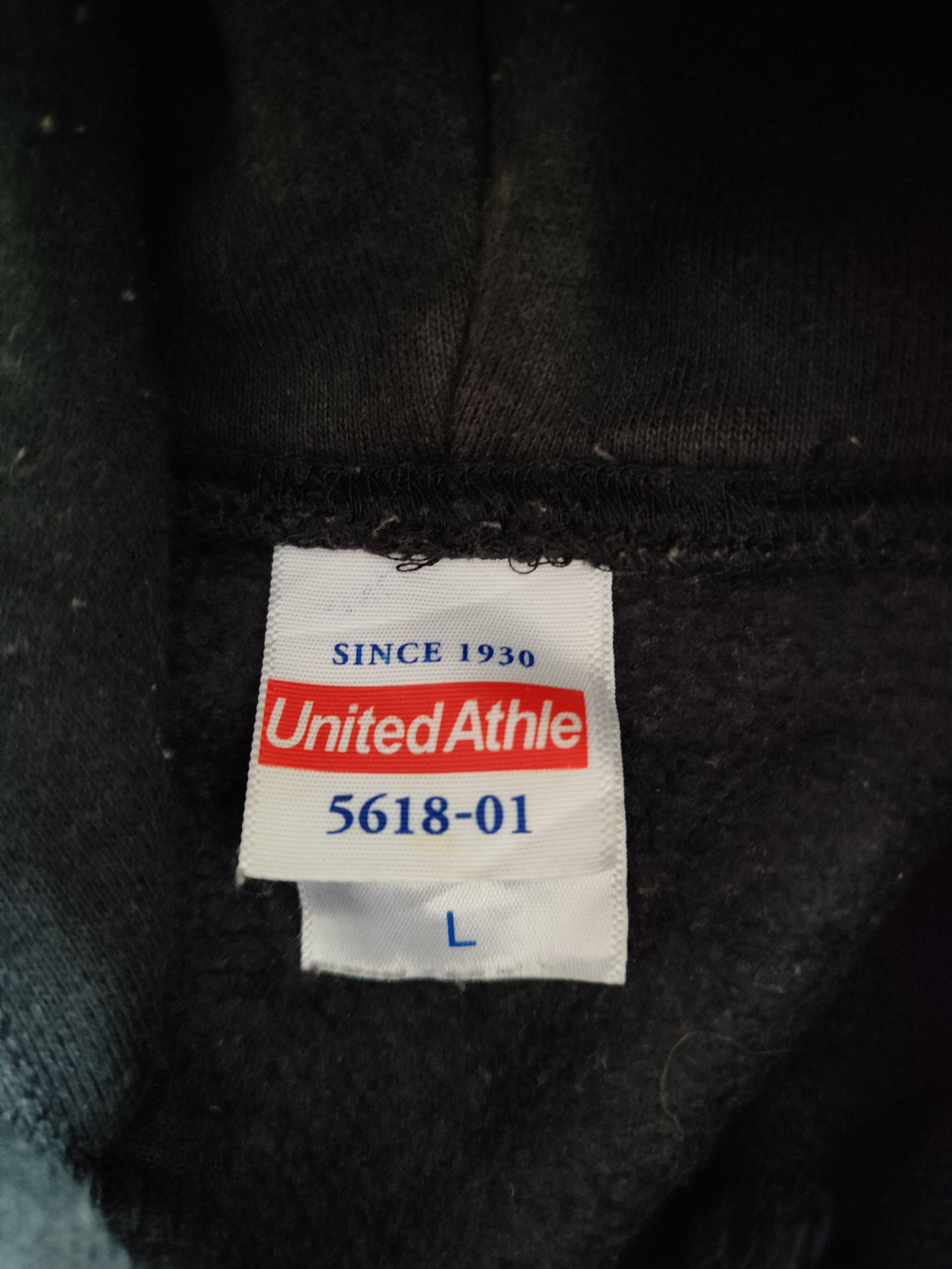 Japanese Brand Superior United Athle Black Hoodie Sweatshirt #4854 Size US L / EU 52-54 / 3 - 10 Thumbnail
