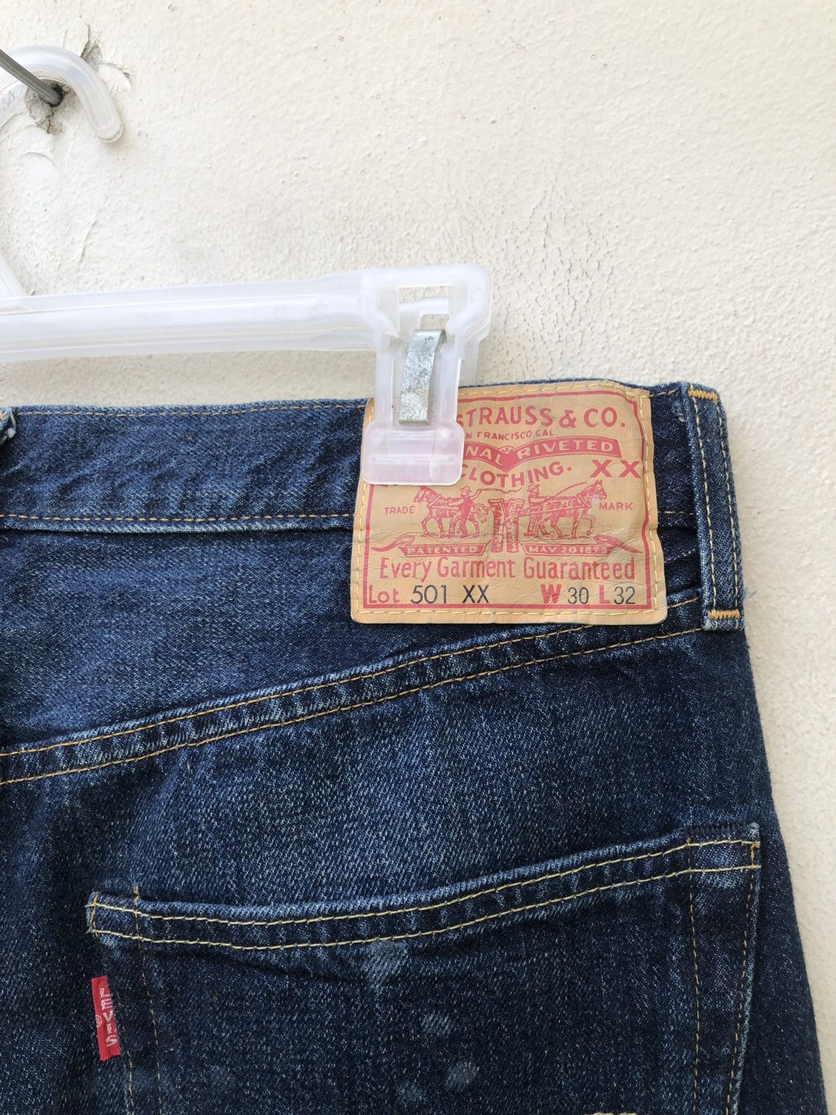 Levi's Vintage Clothing Vintage LVC Levi’s 501 XX Big E Painter Selvedge Denim Jeans Size US 30 / EU 46 - 18 Thumbnail