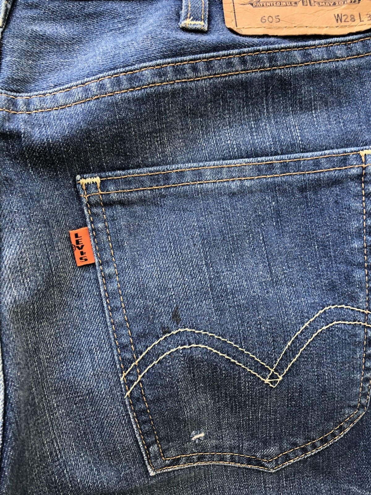 Levi's Vintage Clothing LVC Levi’s 605 Capital E Orange Tab Denim Painter Jeans Size US 28 / EU 44 - 7 Thumbnail