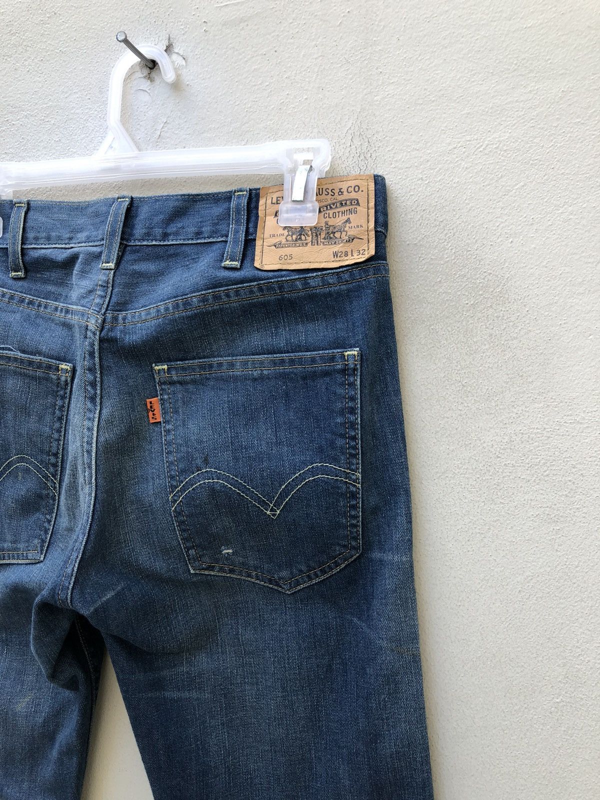Levi's Vintage Clothing LVC Levi’s 605 Capital E Orange Tab Denim Painter Jeans Size US 28 / EU 44 - 6 Thumbnail