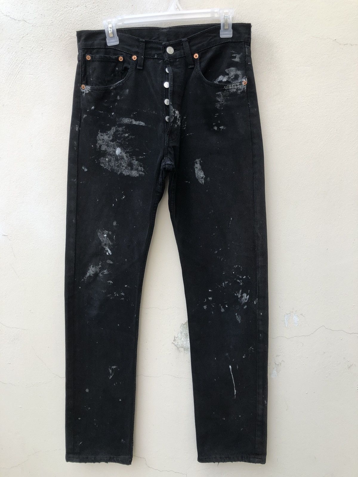 Levi's Vtg 2000 Levi’s 501 Jeans Fade Black Denim Painter Jeans Size US 31 - 6 Thumbnail