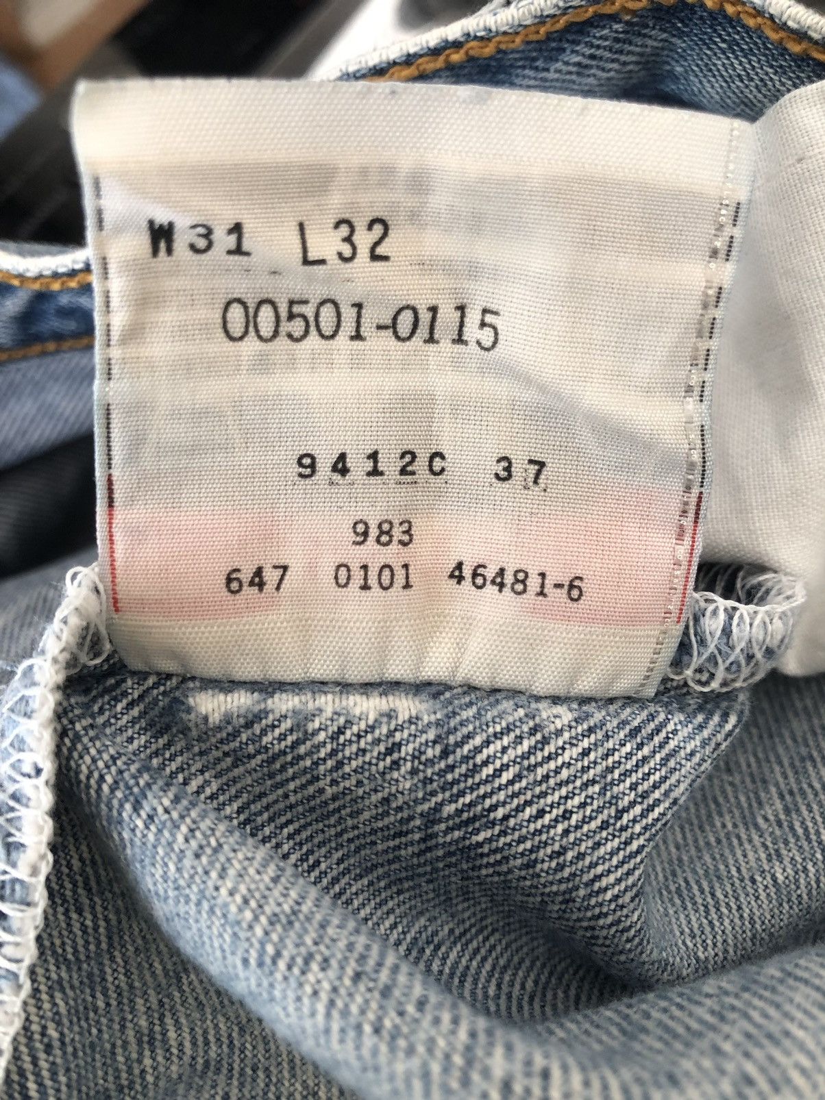Levi's Vintage Y2K 2001 Levi’s 501 Jeans Ageing Denim Size US 31 - 22 Thumbnail