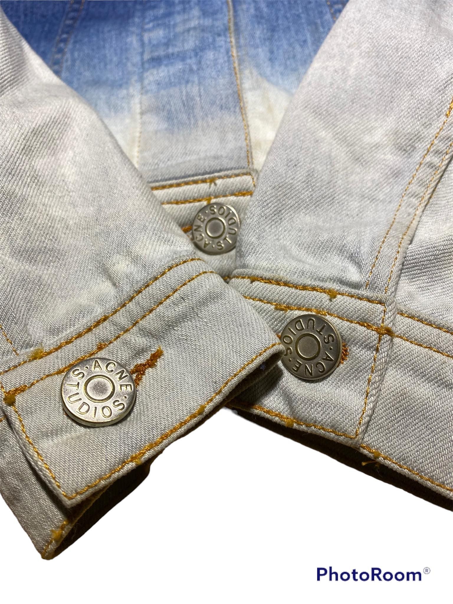 Acne Studios Stace Degrade Denim Whitened Jacket Size 36