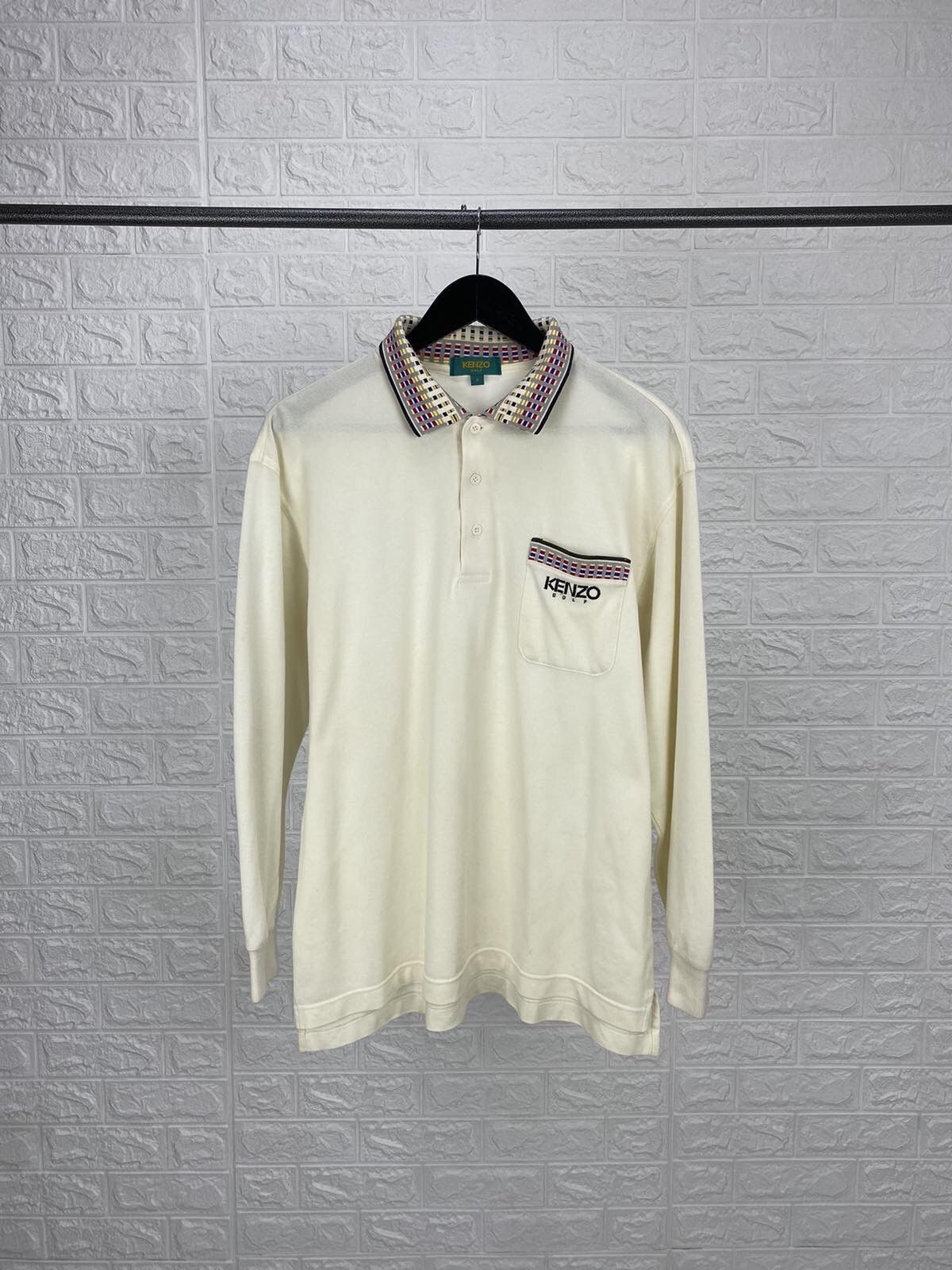 kenzo golf vintage long sleeve polo
