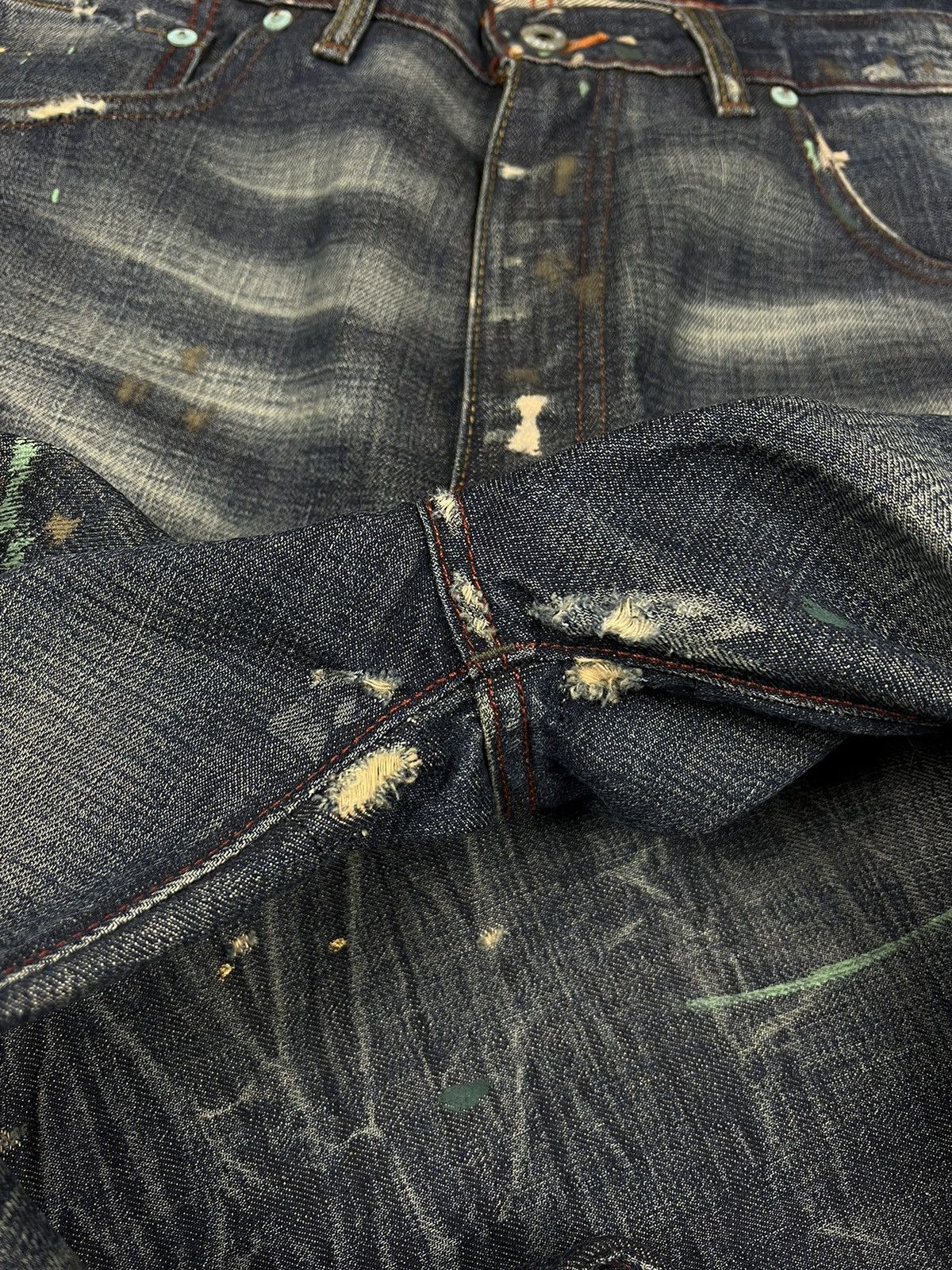 Ralph Lauren RARE 🔥 Polo Ralph Lauren Distressed Paint Splatter Denim Size US 36 / EU 52 - 11 Thumbnail
