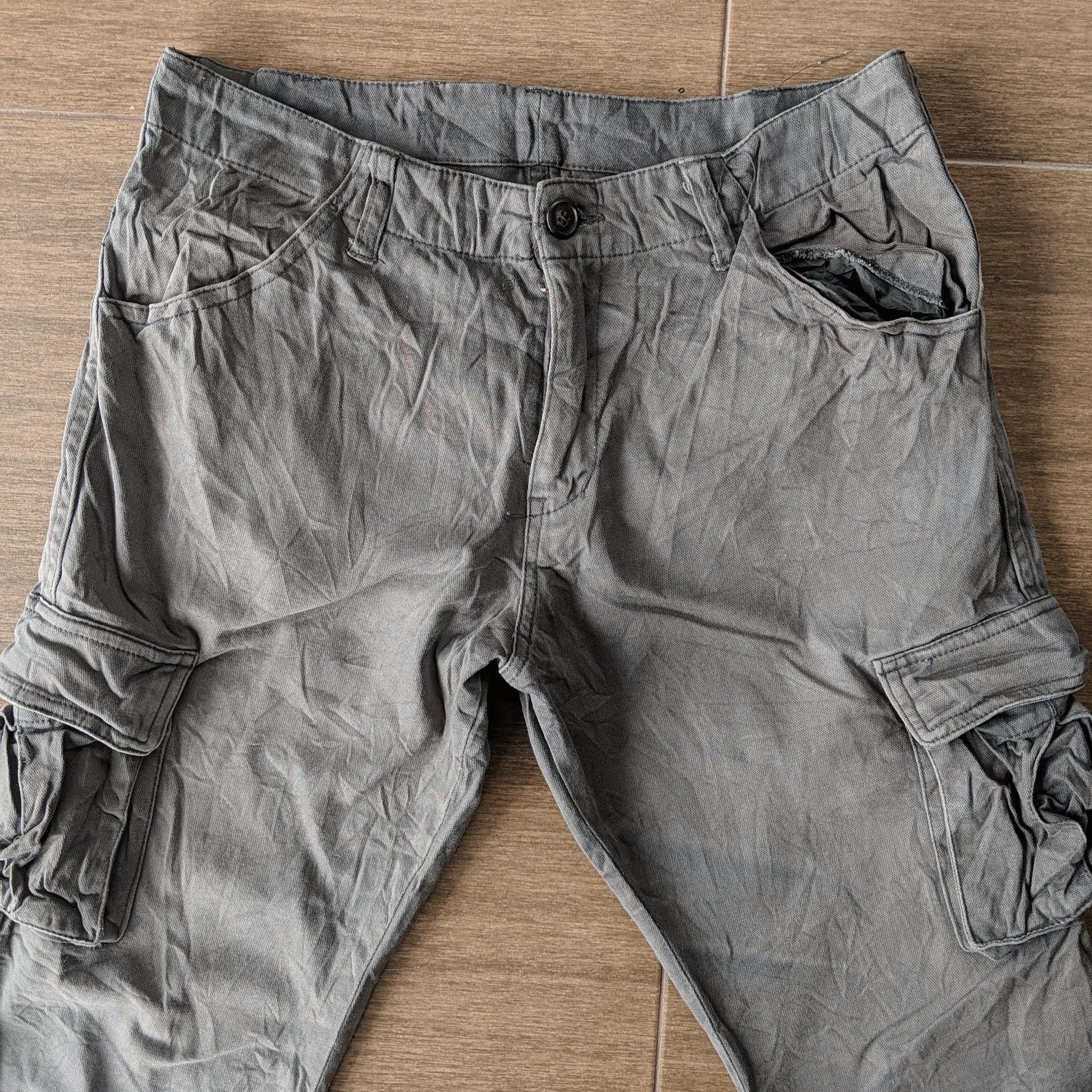 Japanese Brand × Vintage Vintage Japanese Hard Cloth Utility Trousers Cargo Pants Size US 30 / EU 46 - 2 Thumbnail