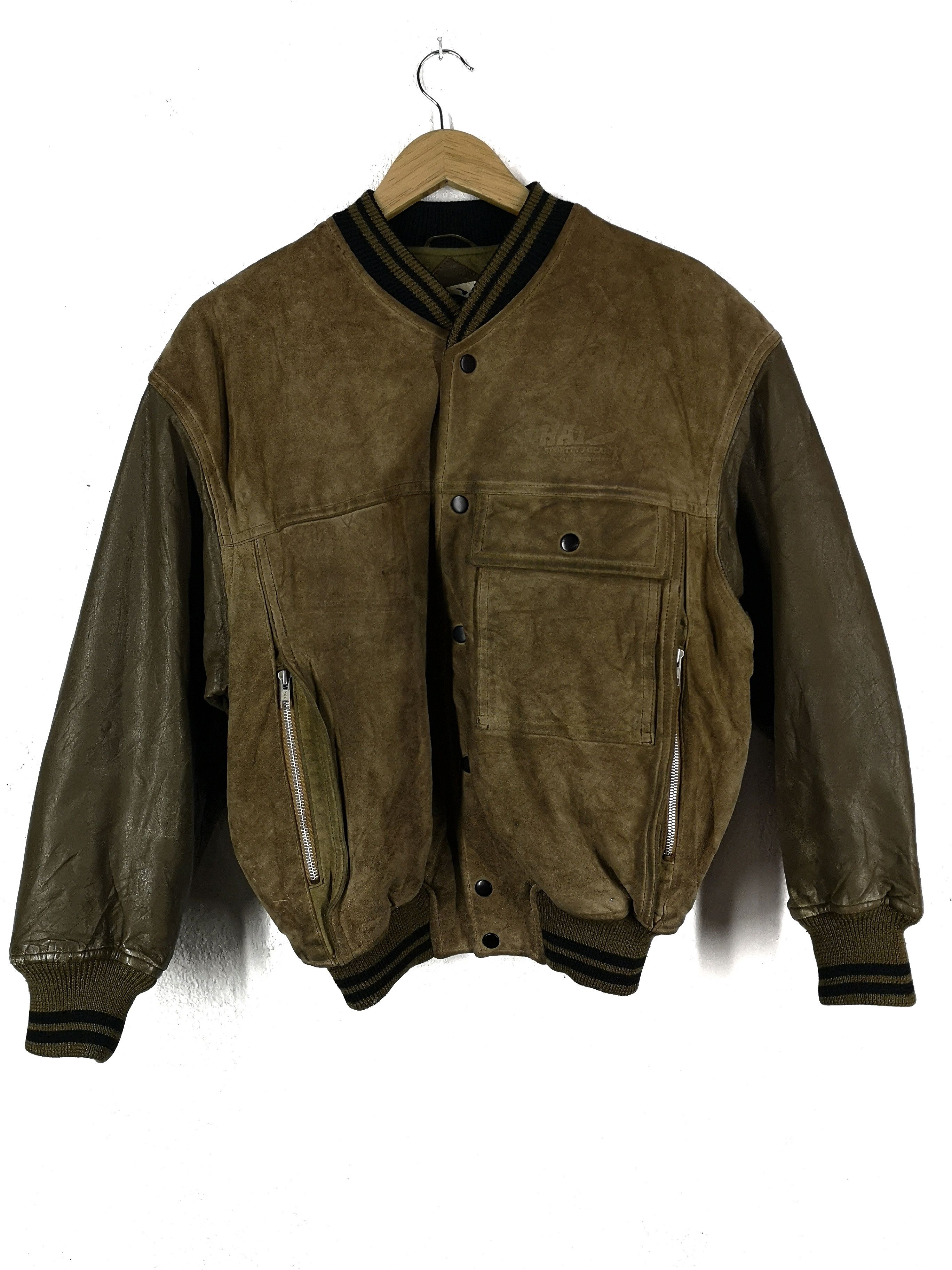 Vtg HAI SPORTING GEAR X Issey Miyake Brown Leather Jacket