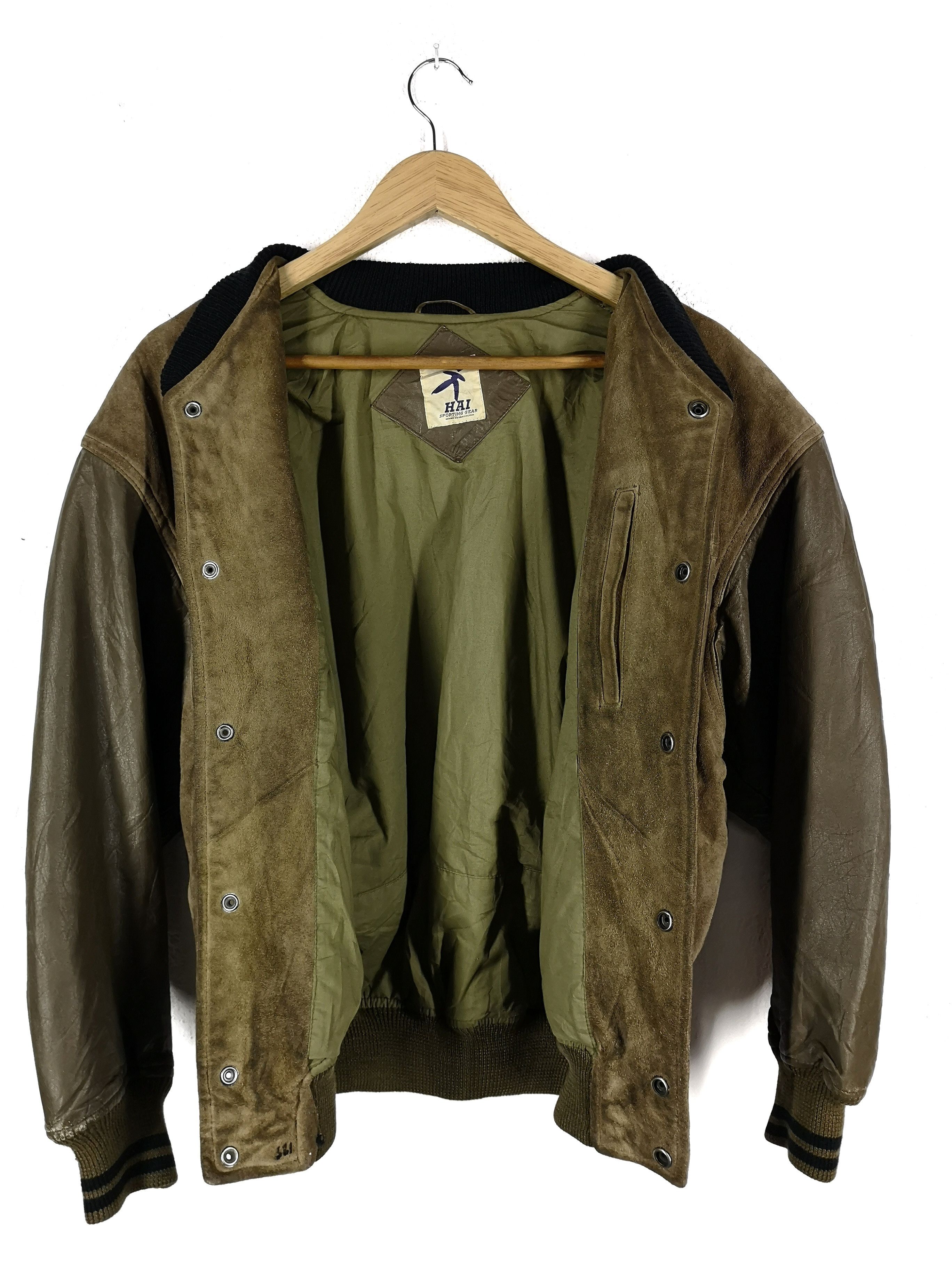 Vtg HAI SPORTING GEAR X Issey Miyake Brown Leather Jacket