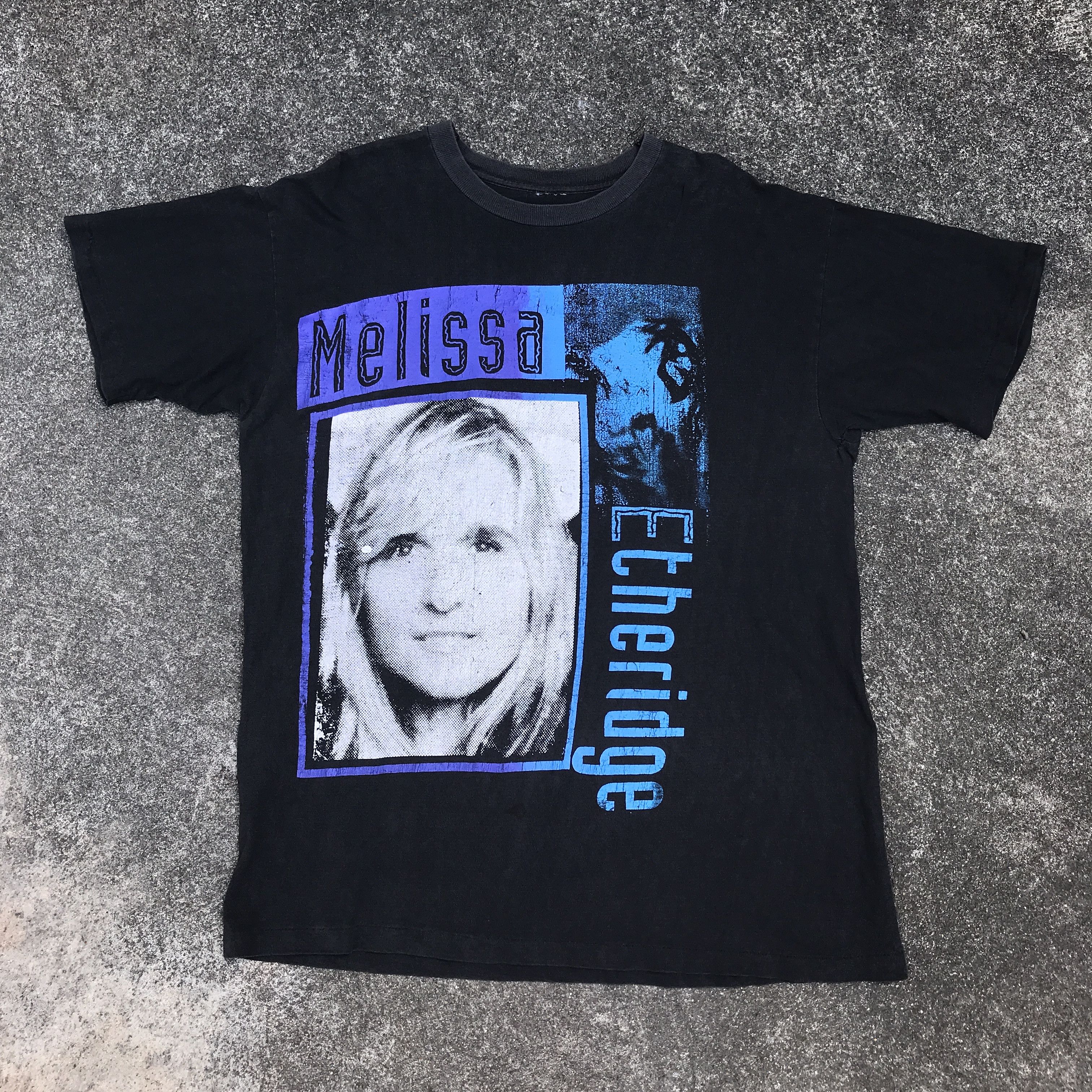 Vintage Melissa Etheridge Tour Tee Faded Blues Folk Country