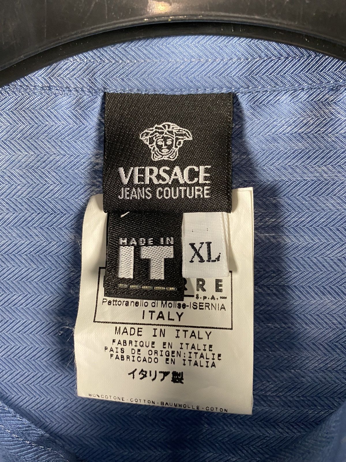 Vintage Versace vintage shirts long sleeve blue size XL Size US XL / EU 56 / 4 - 3 Thumbnail