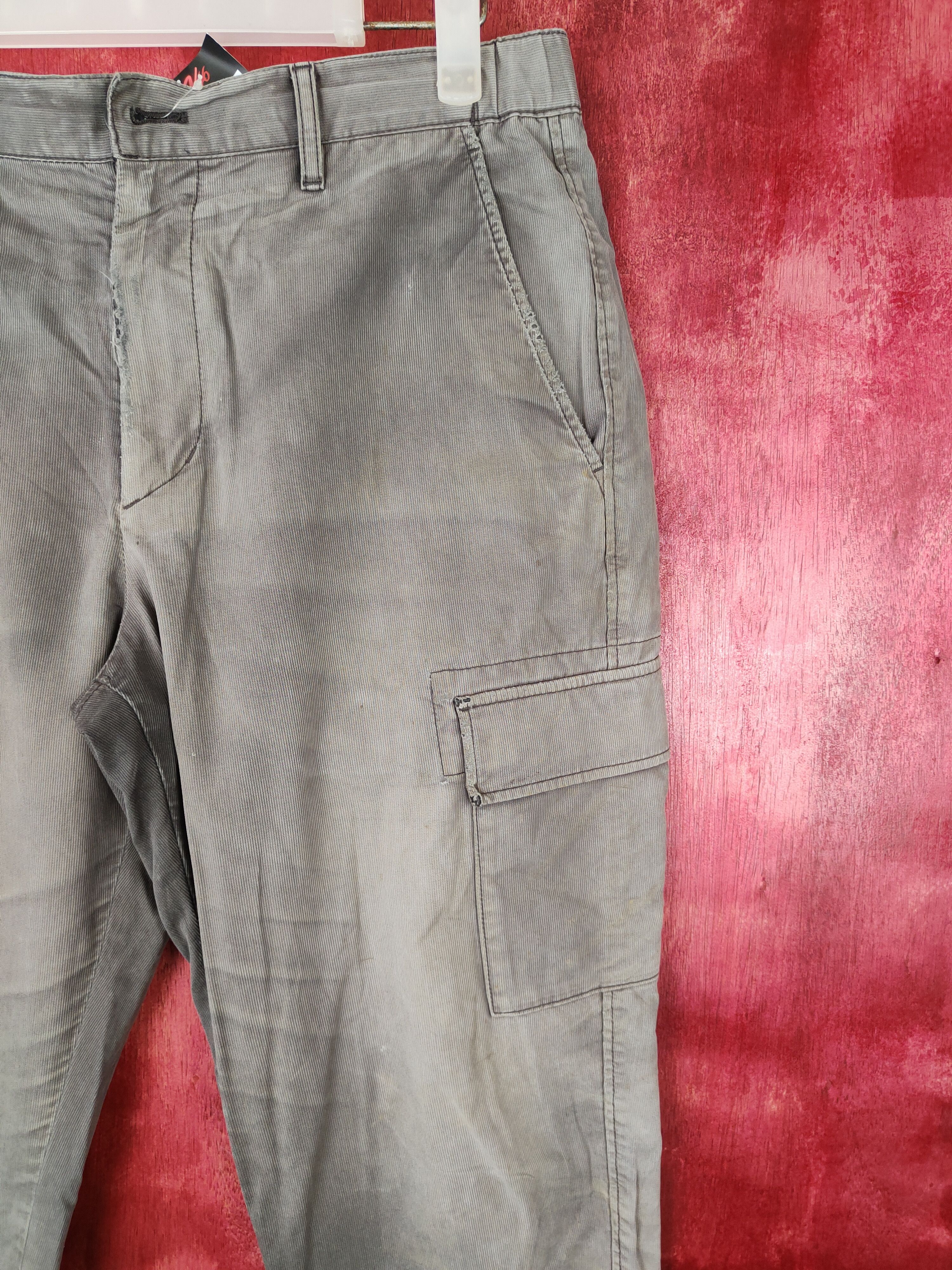 Japanese Brand Uniqlo faded Gray jogger Multi Pocket Cargo Pants #4916 Size US 30 / EU 46 - 6 Thumbnail