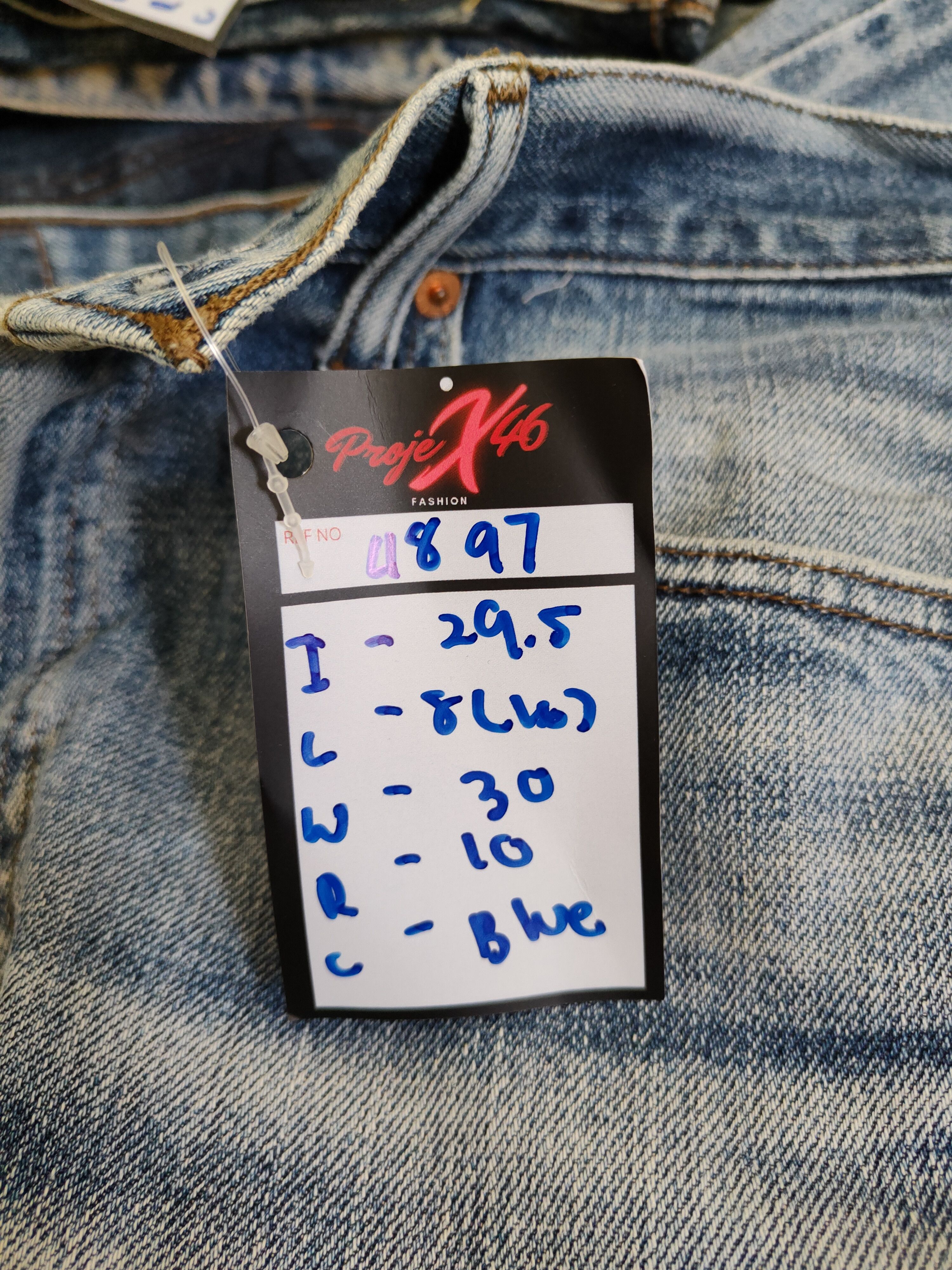 Levi's Levi Strauss & Co faded distressed Blue denim Jeans #4897 Size US 30 / EU 46 - 16 Thumbnail