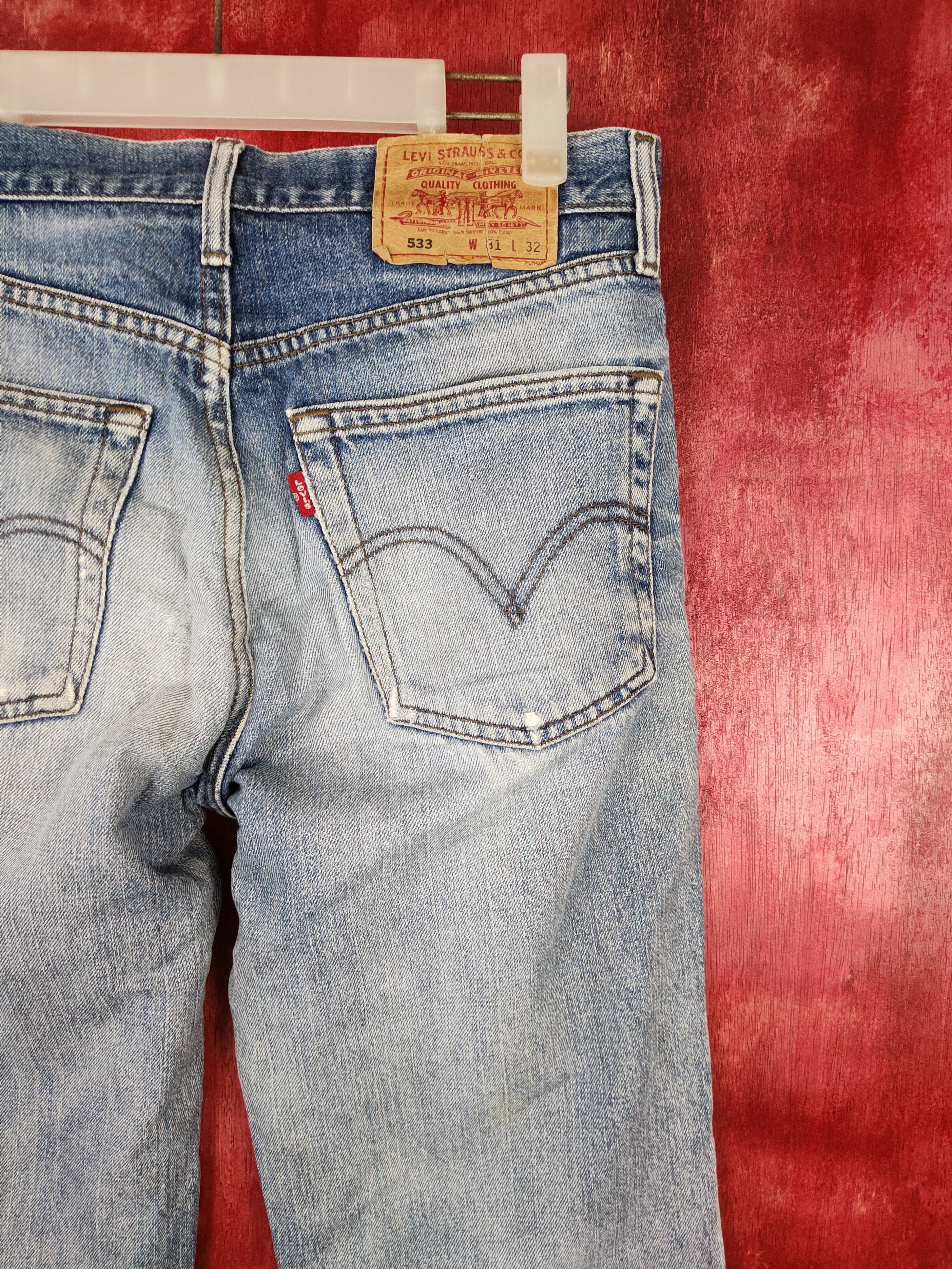 Levi's Levi Strauss & Co faded distressed Blue denim Jeans #4897 Size US 30 / EU 46 - 11 Thumbnail