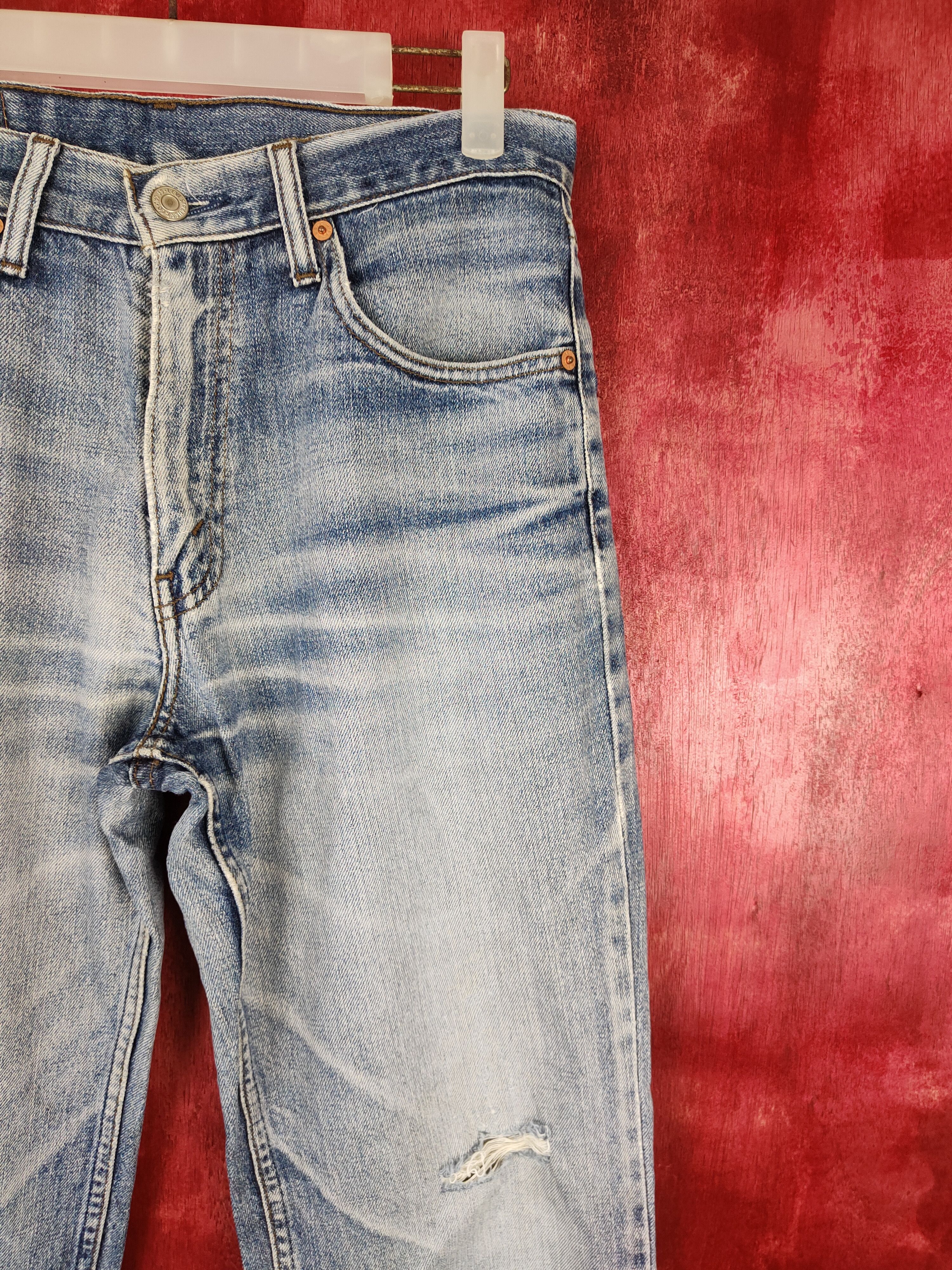 Levi's Levi Strauss & Co faded distressed Blue denim Jeans #4897 Size US 30 / EU 46 - 5 Thumbnail